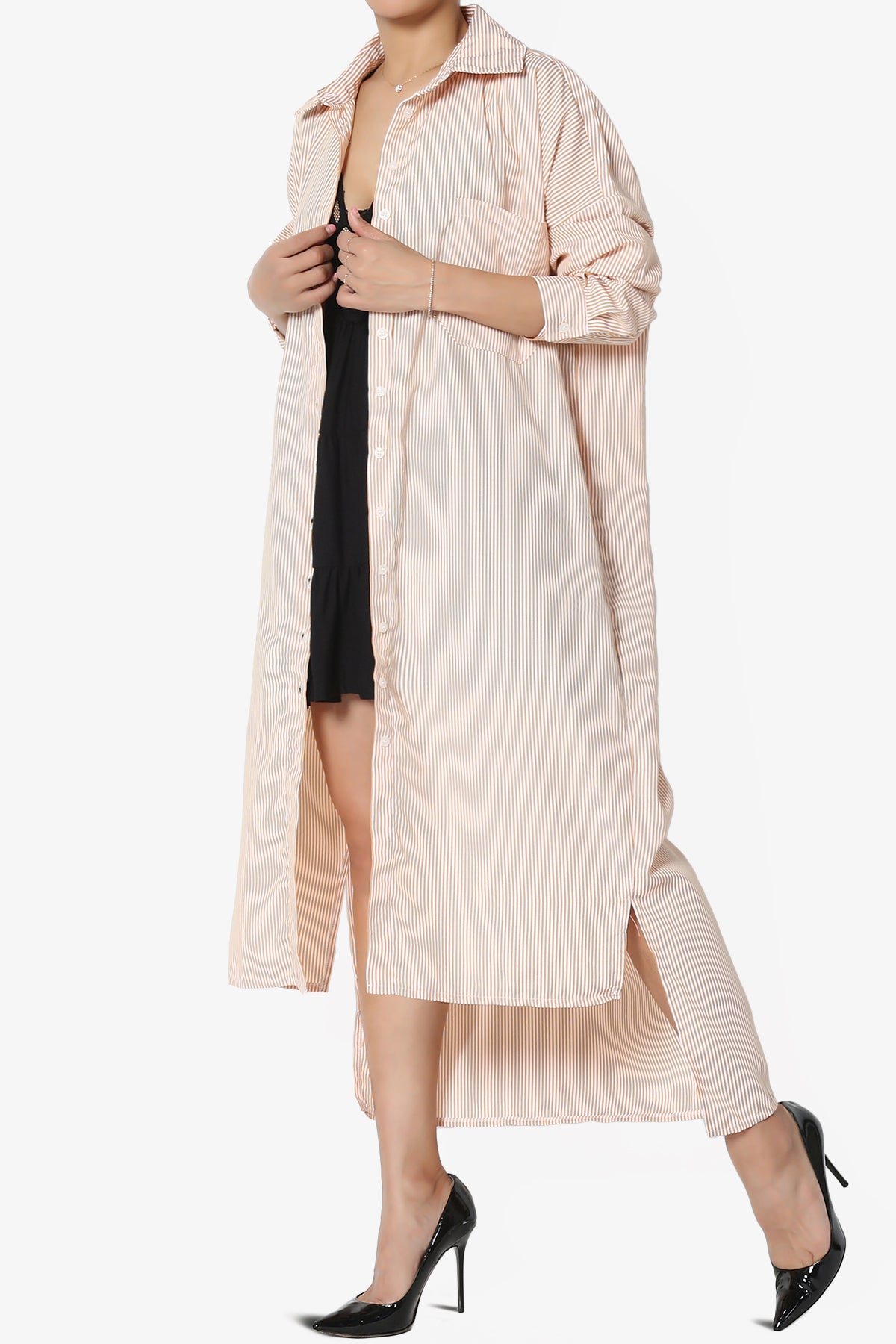 Barona Striped Maxi Dress Shirt