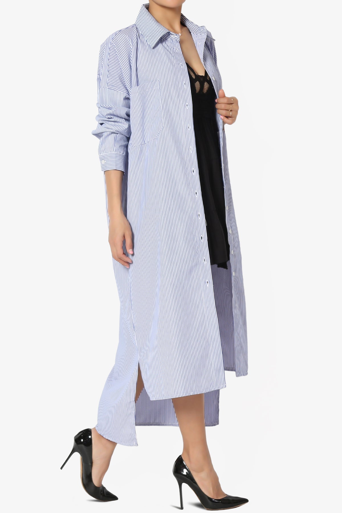 Barona Striped Maxi Dress Shirt PLUS