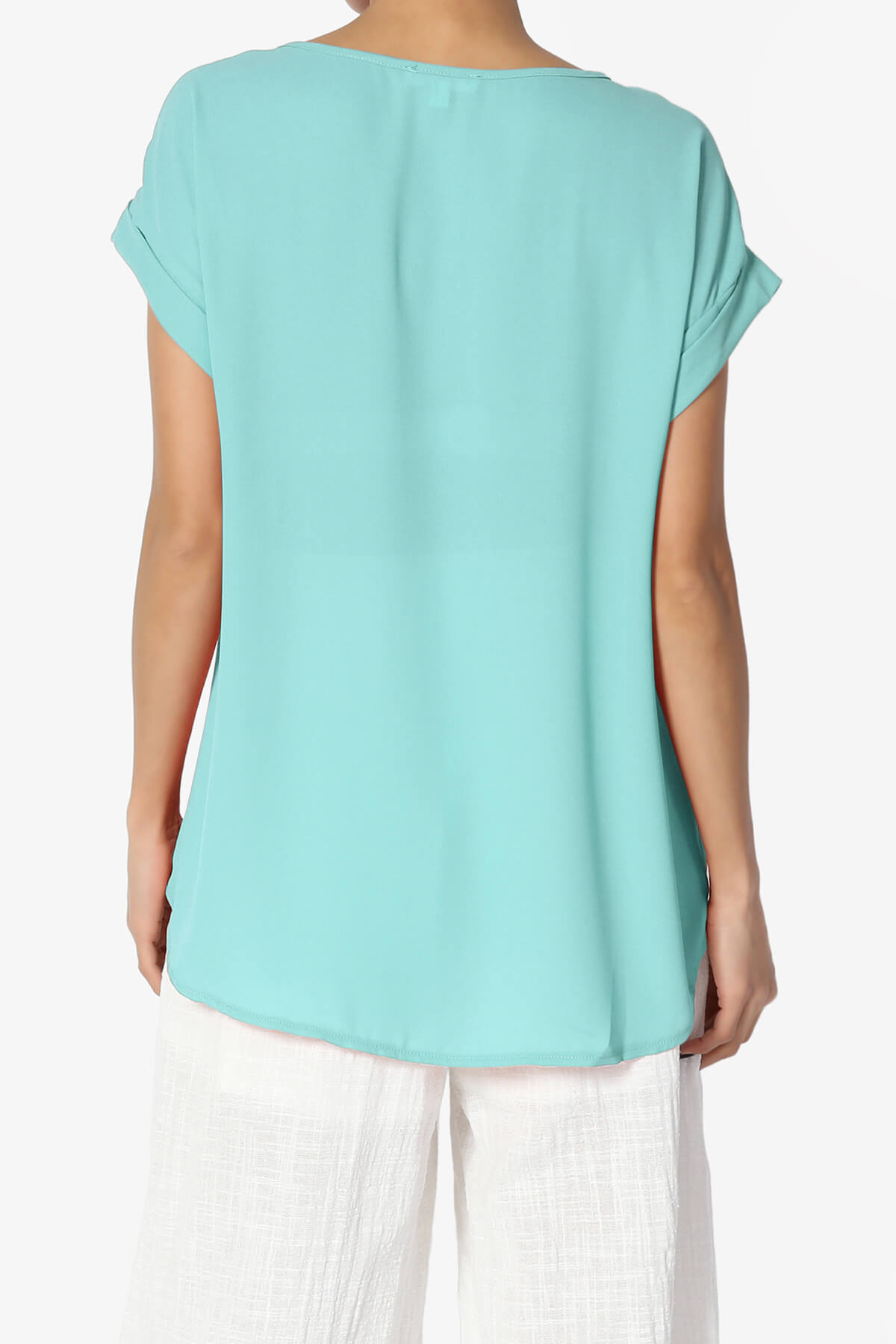 Juliette Boat Neck Chiffon Top ASH MINT_2