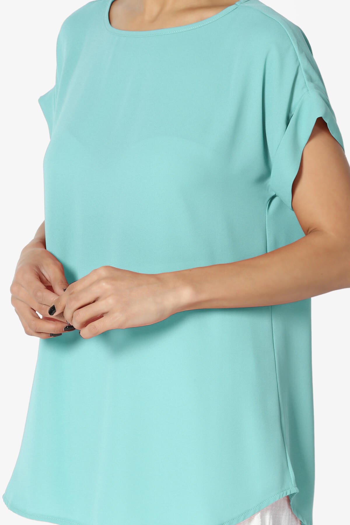 Juliette Boat Neck Chiffon Top ASH MINT_5