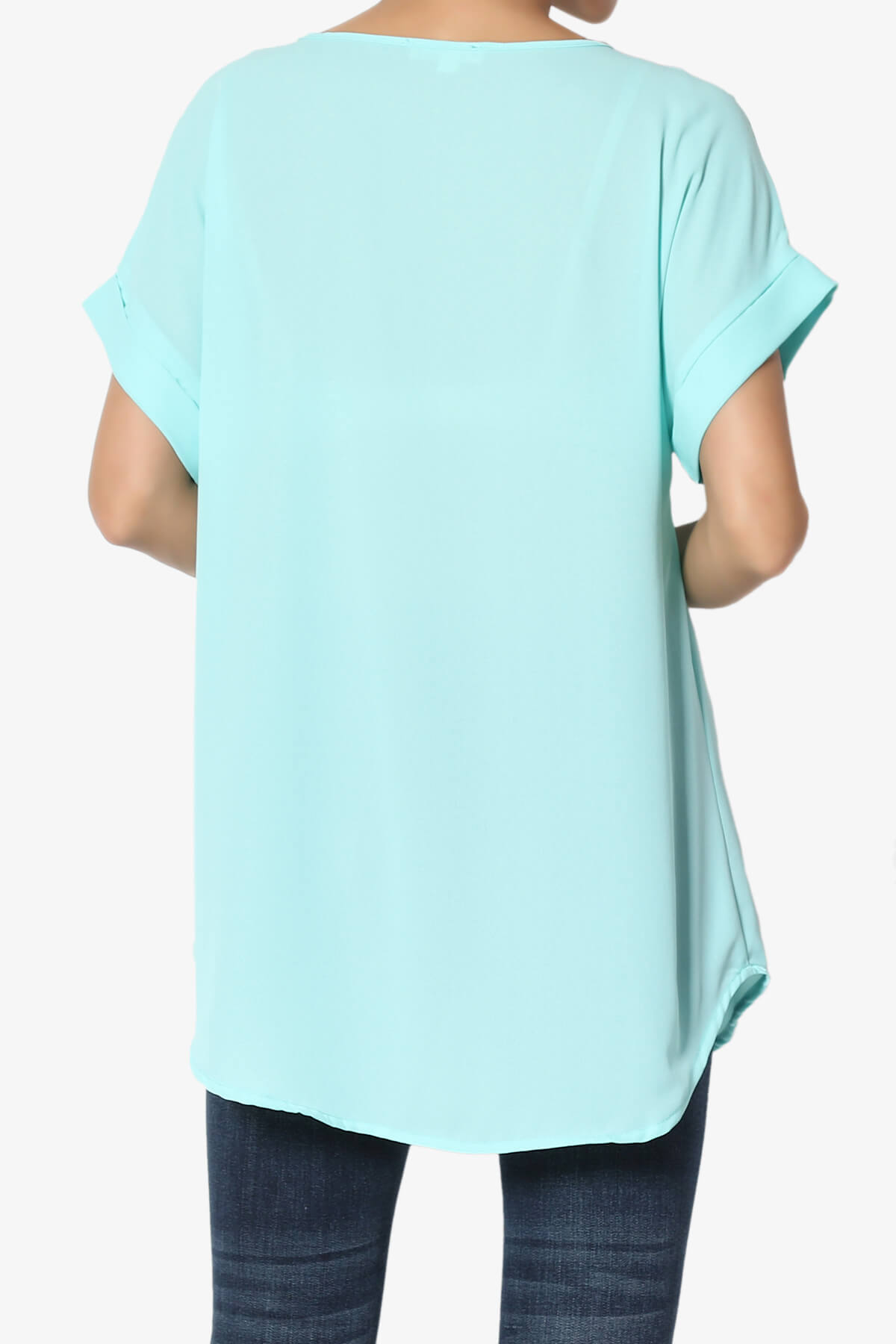 Juliette Boat Neck Chiffon Top BLUE MINT_2