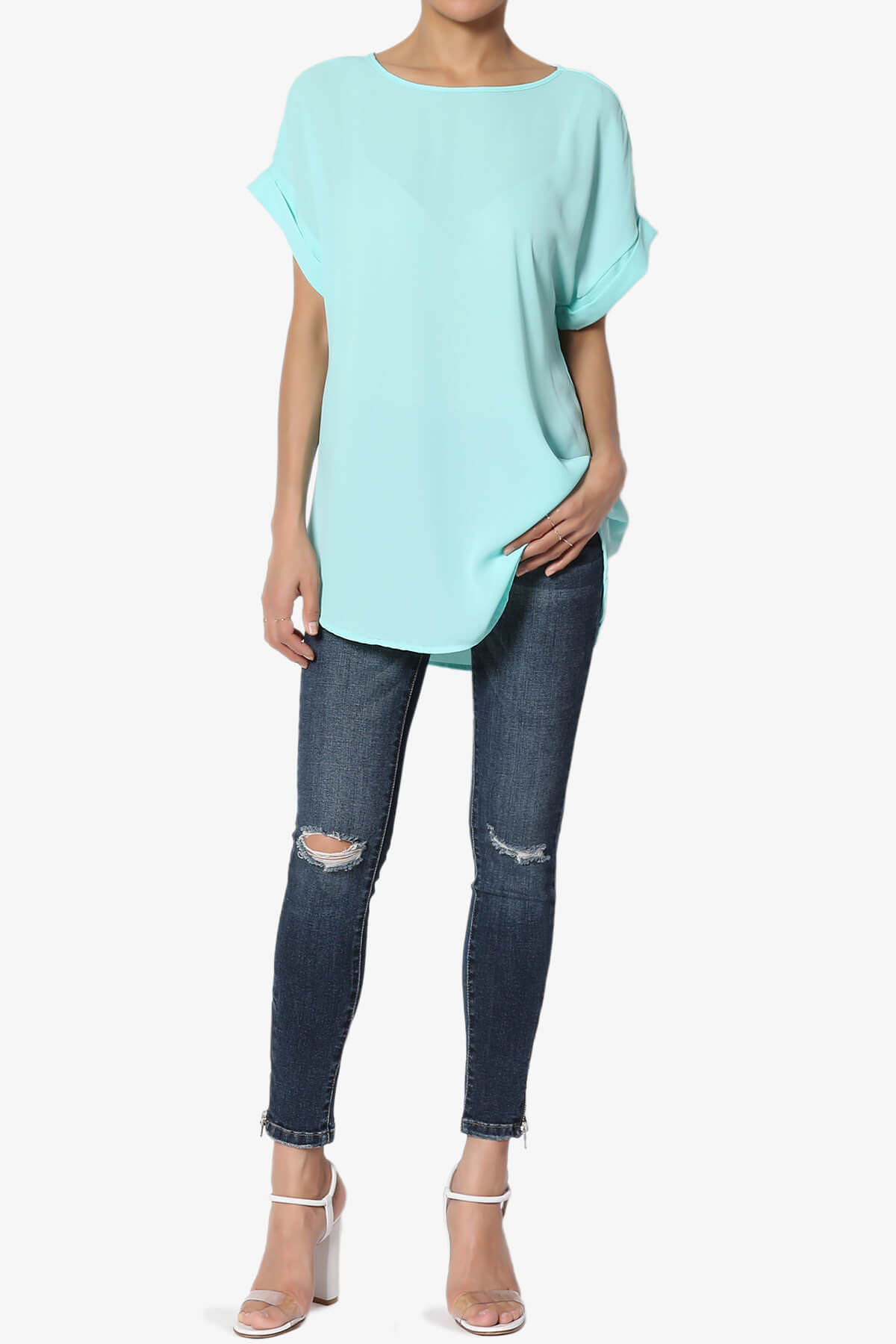 Juliette Boat Neck Chiffon Top BLUE MINT_6