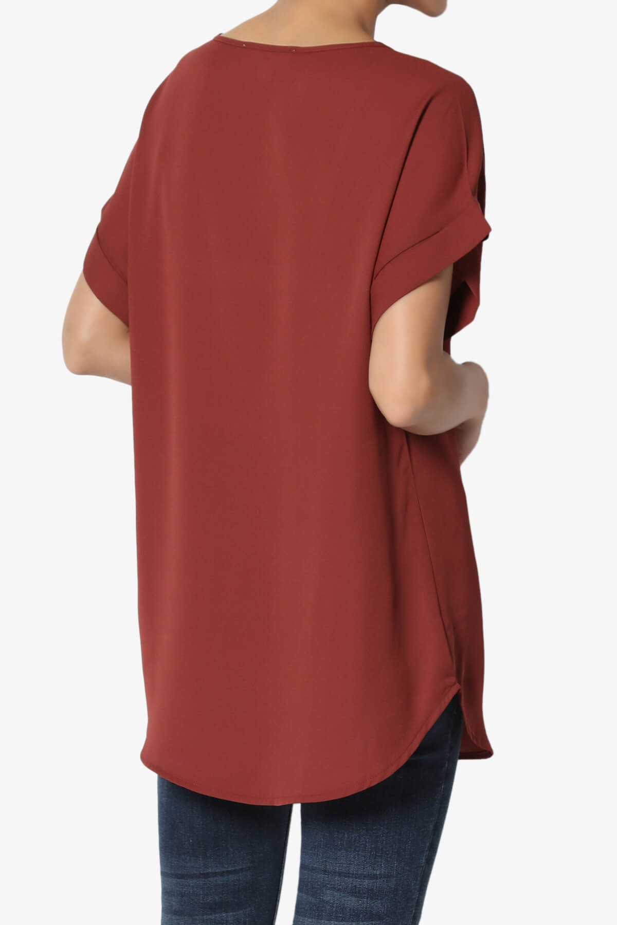 Juliette Boat Neck Chiffon Top DARK RUST_4