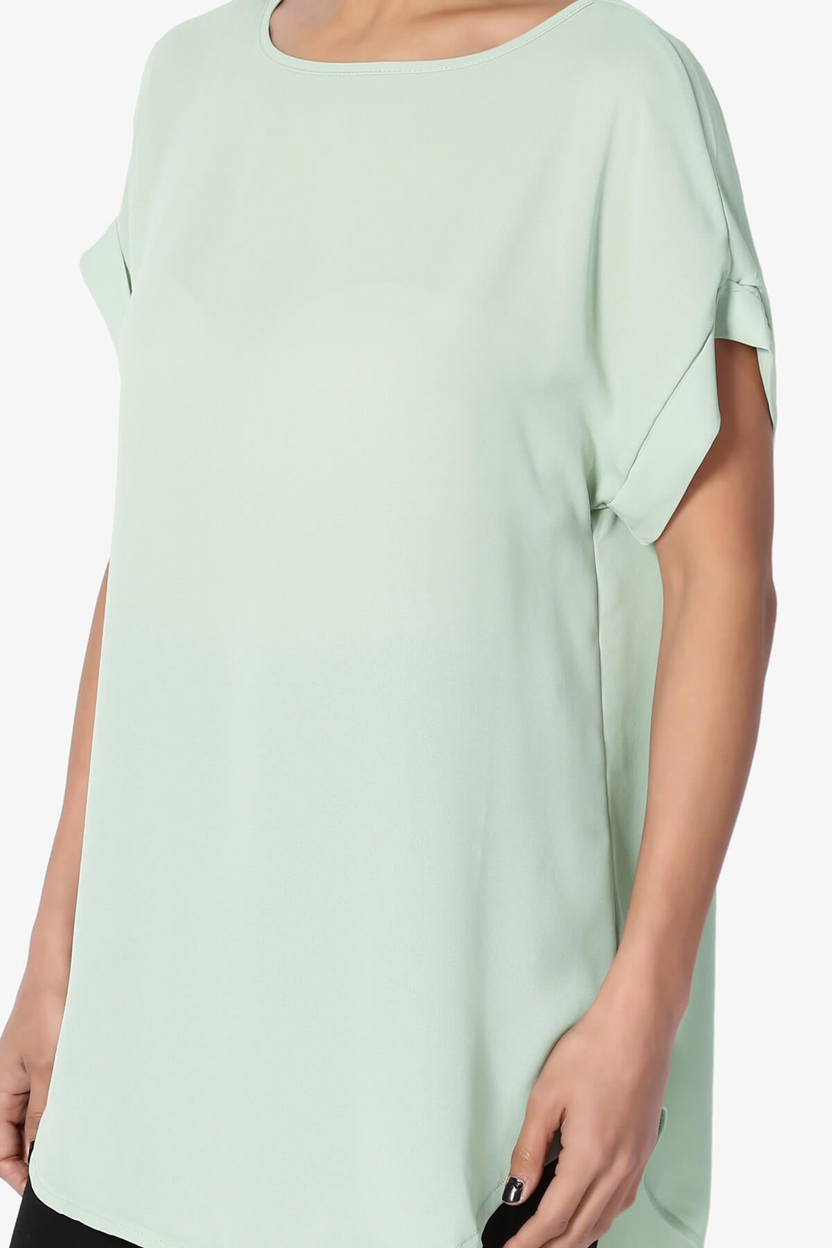 Juliette Boat Neck Chiffon Top DUSTY MINT_5