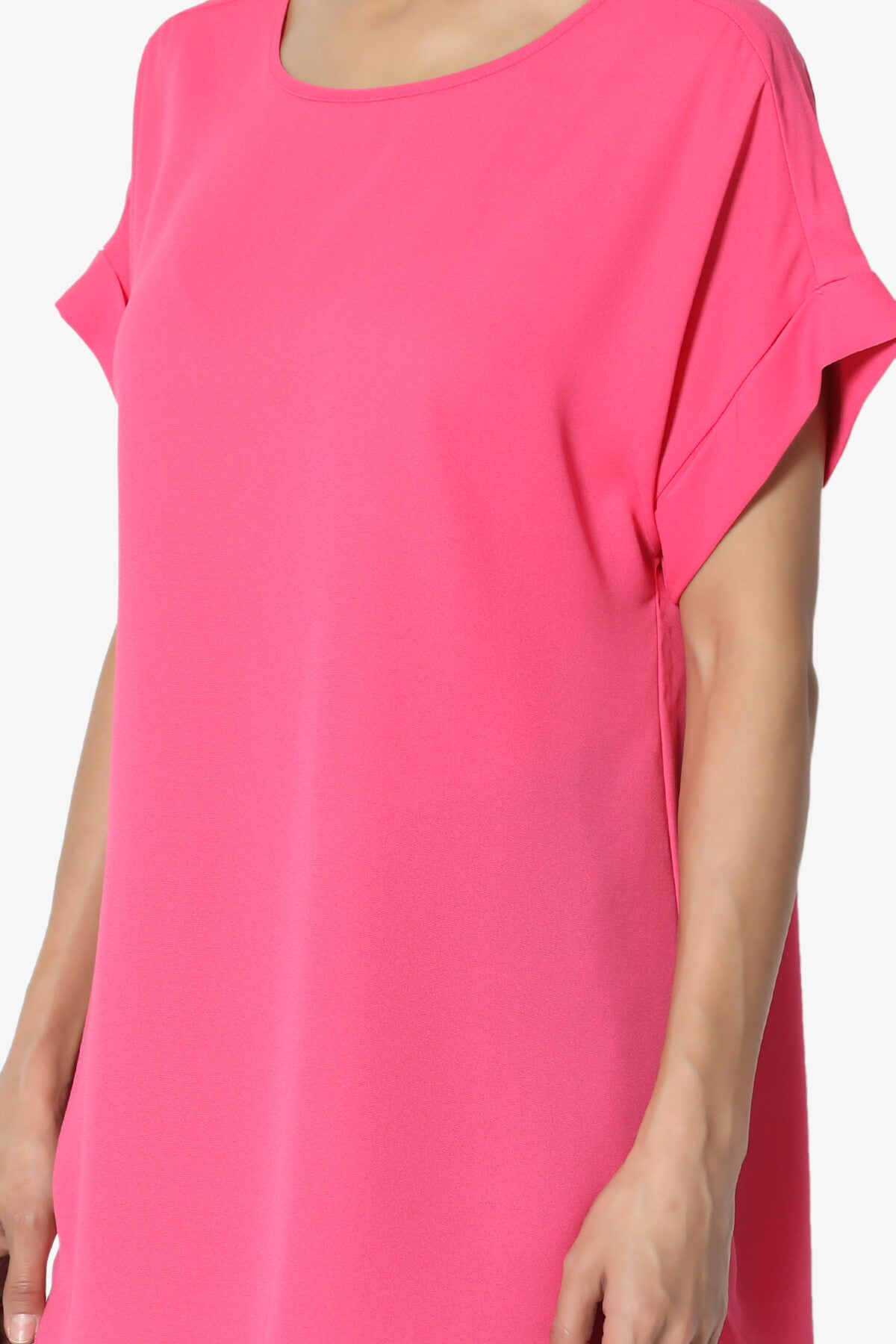 Juliette Boat Neck Chiffon Top FUCHSIA_5