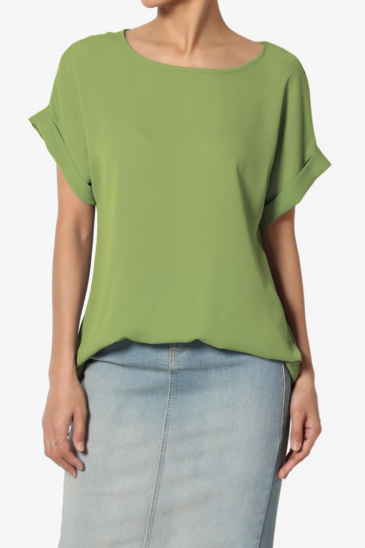 Juliette Boat Neck Chiffon Top KIWI_1