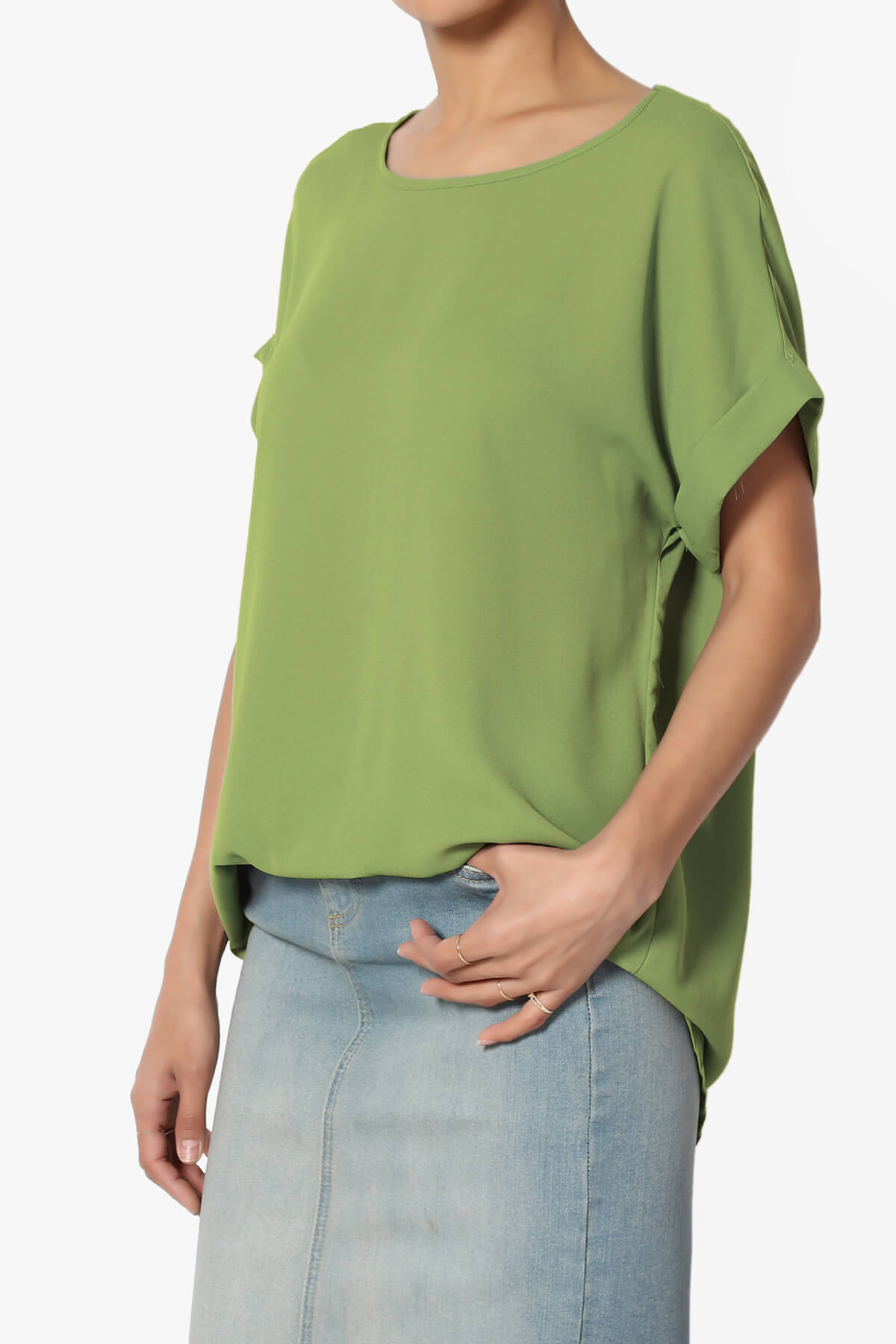 Juliette Boat Neck Chiffon Top KIWI_3