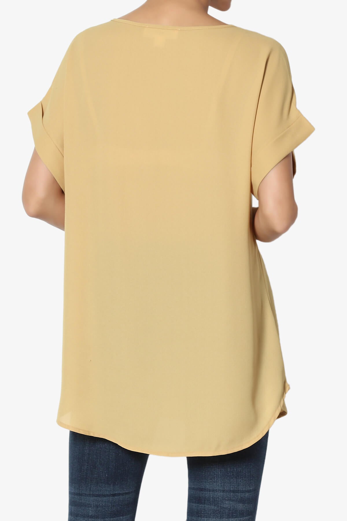 Juliette Boat Neck Chiffon Top LIGHT MUSTARD_2