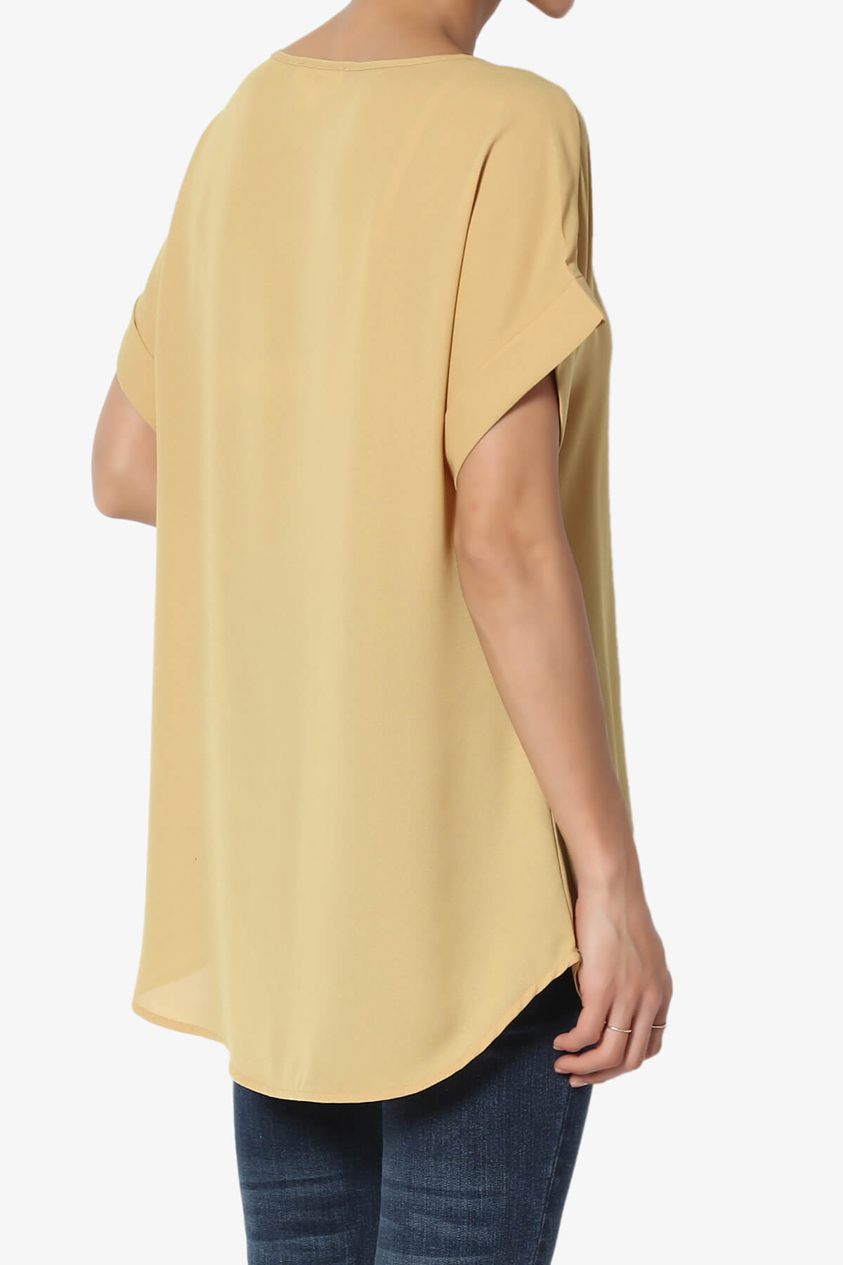 Juliette Boat Neck Chiffon Top LIGHT MUSTARD_4