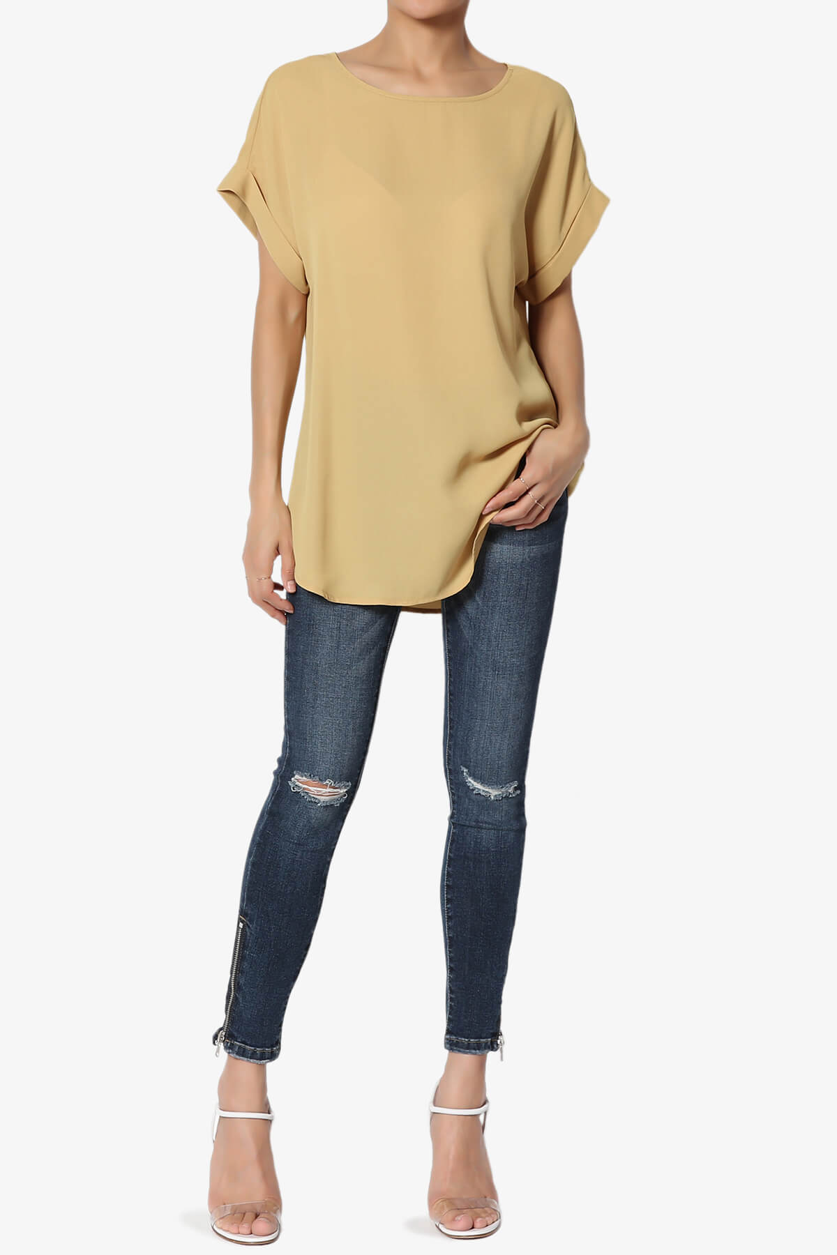 Juliette Boat Neck Chiffon Top LIGHT MUSTARD_6