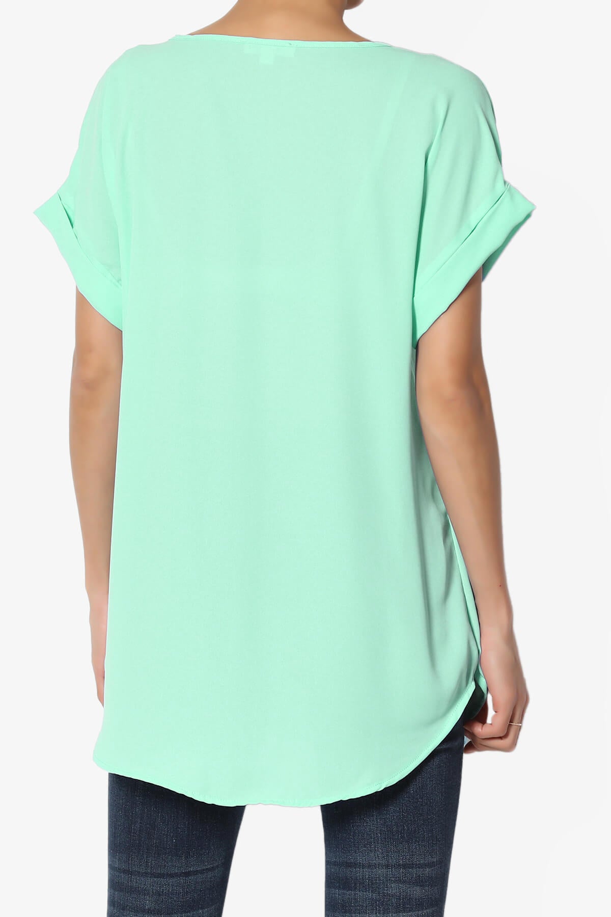 Juliette Boat Neck Chiffon Top MINT_2