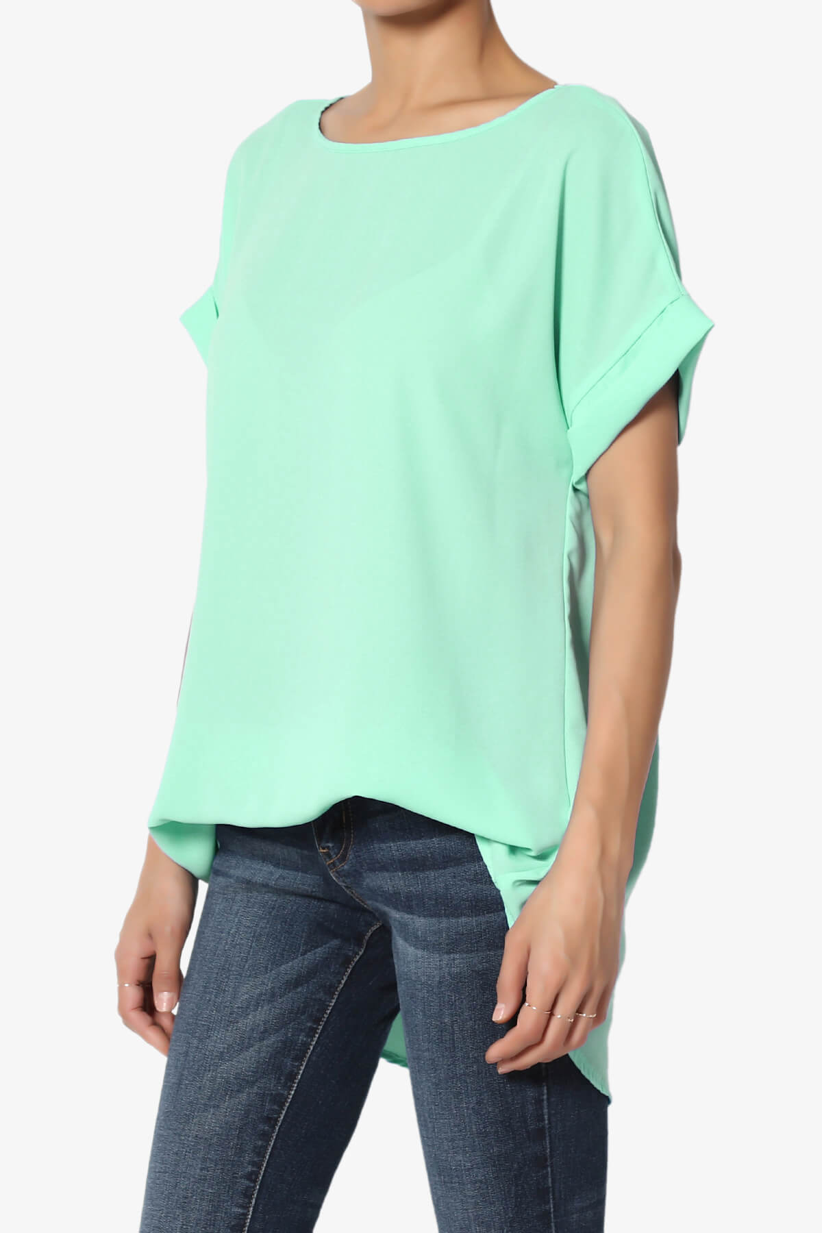 Juliette Boat Neck Chiffon Top MINT_3
