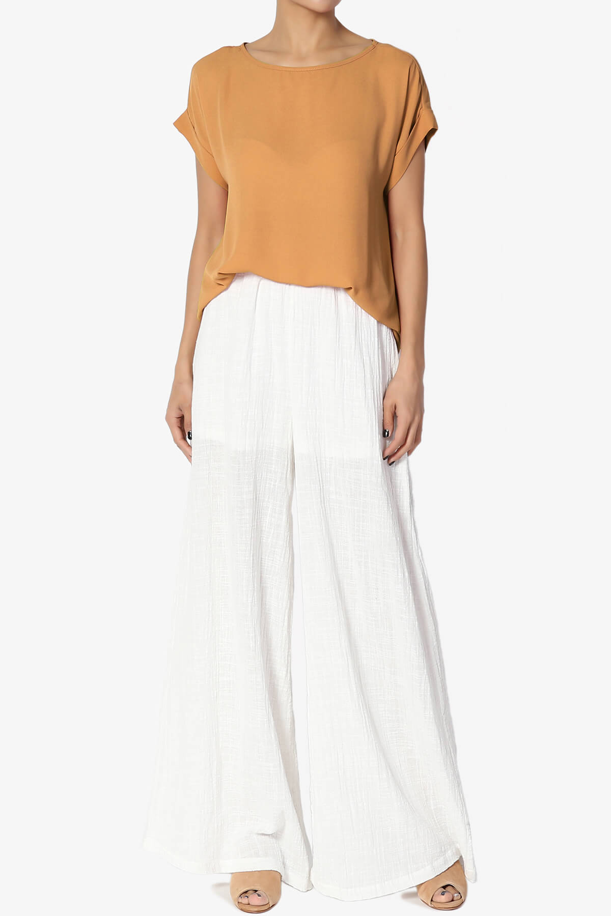 Juliette Boat Neck Chiffon Top MUSTARD_6