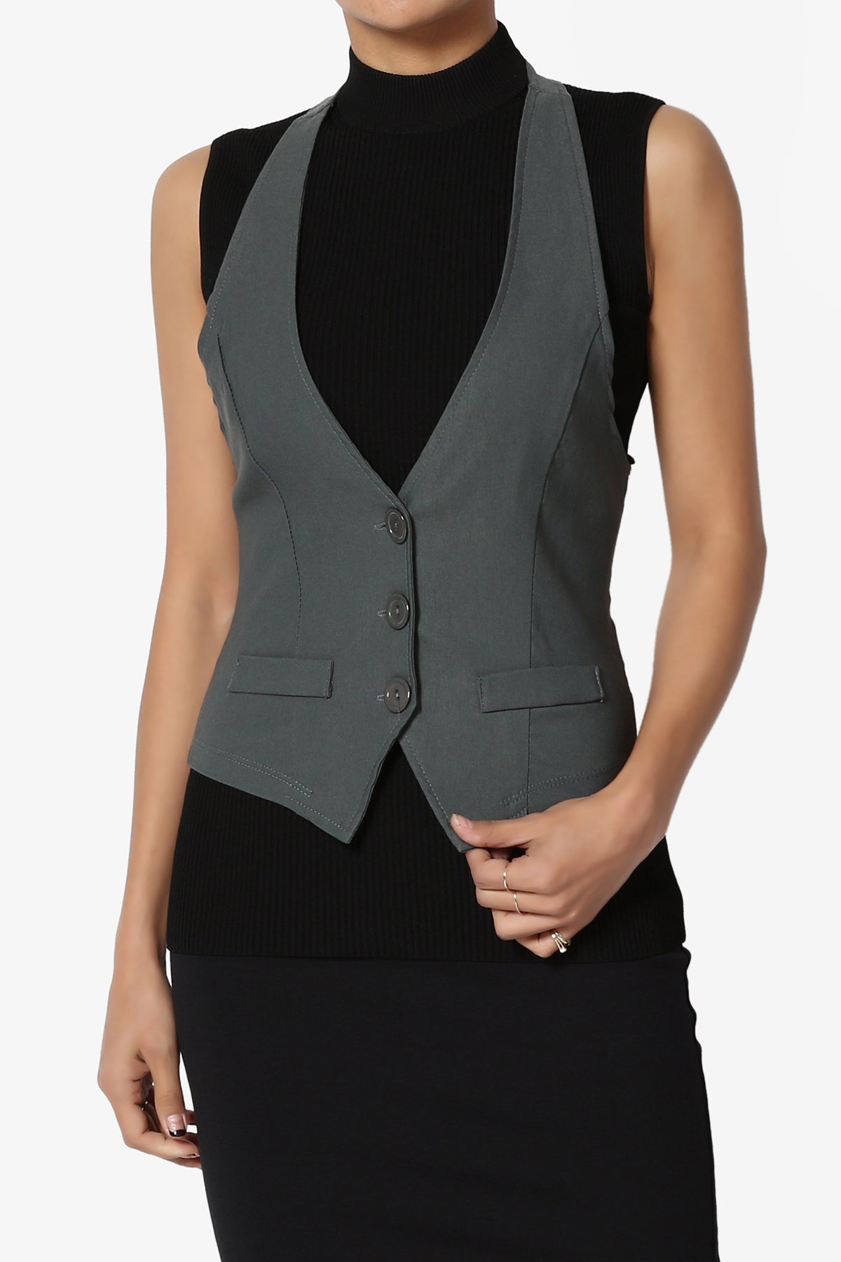 Zerega Racerback Woven Vest CHARCOAL_1