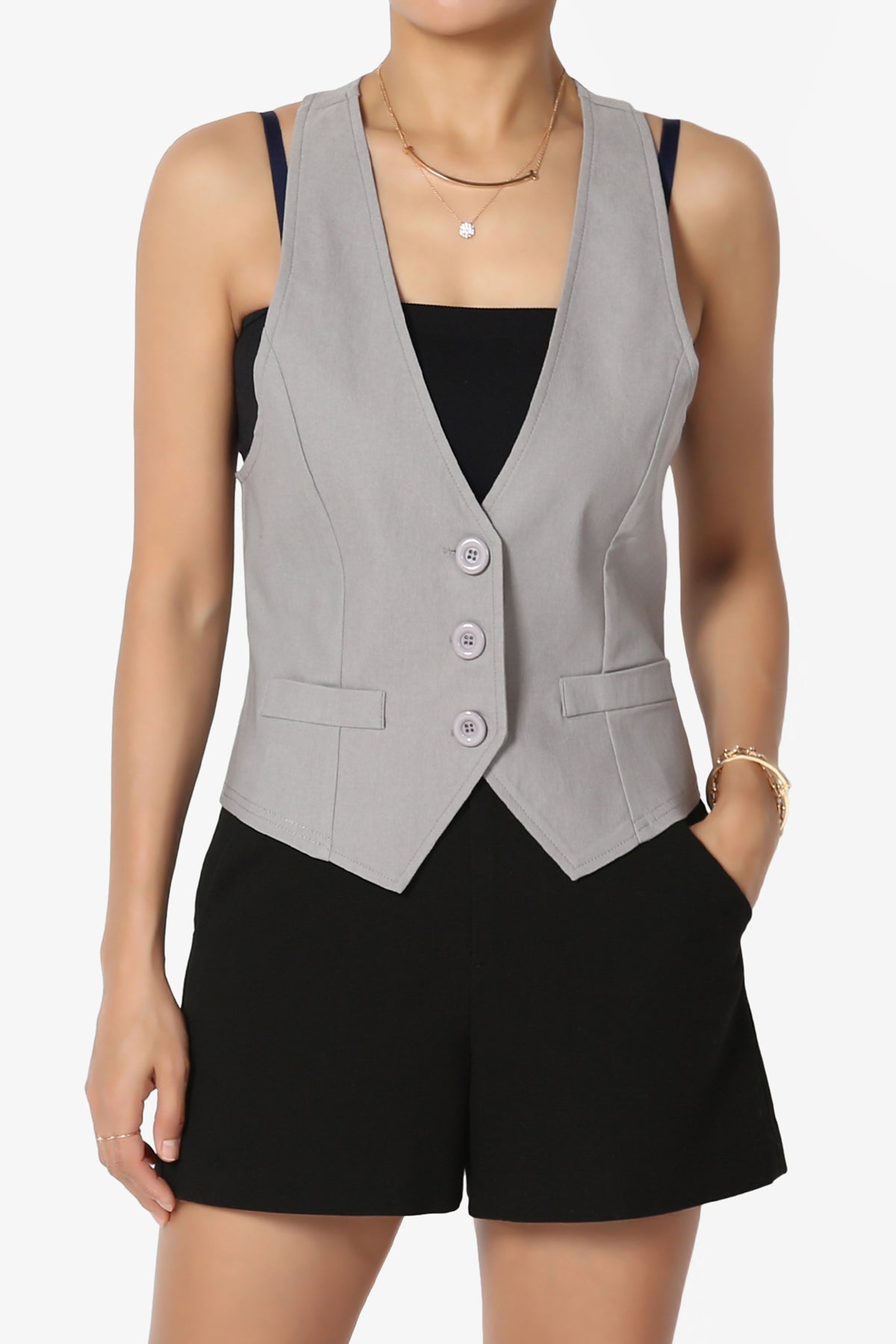 Zerega Racerback Woven Vest LIGHT GREY_1