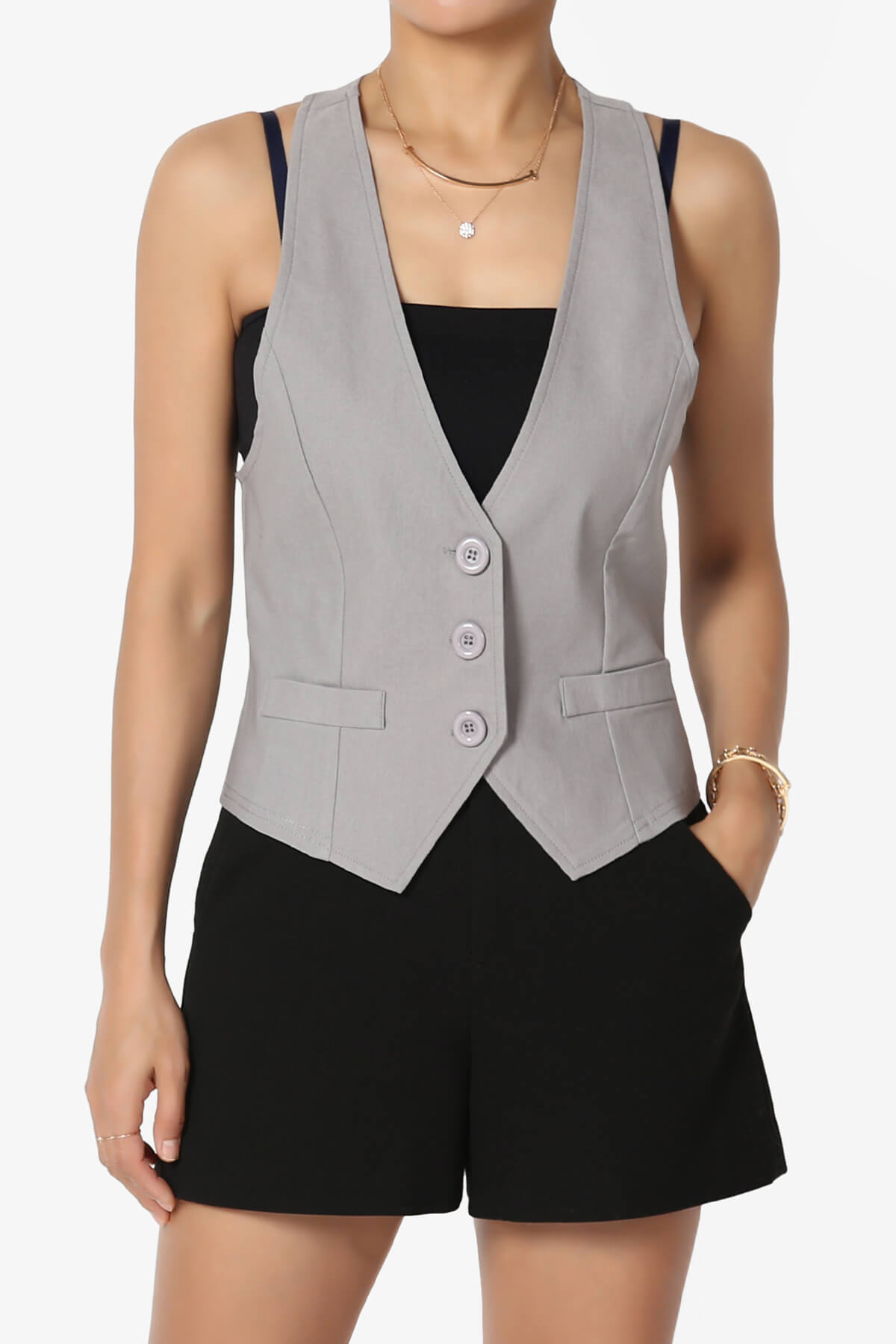 Zerega Racerback Woven Vest LIGHT GREY_1