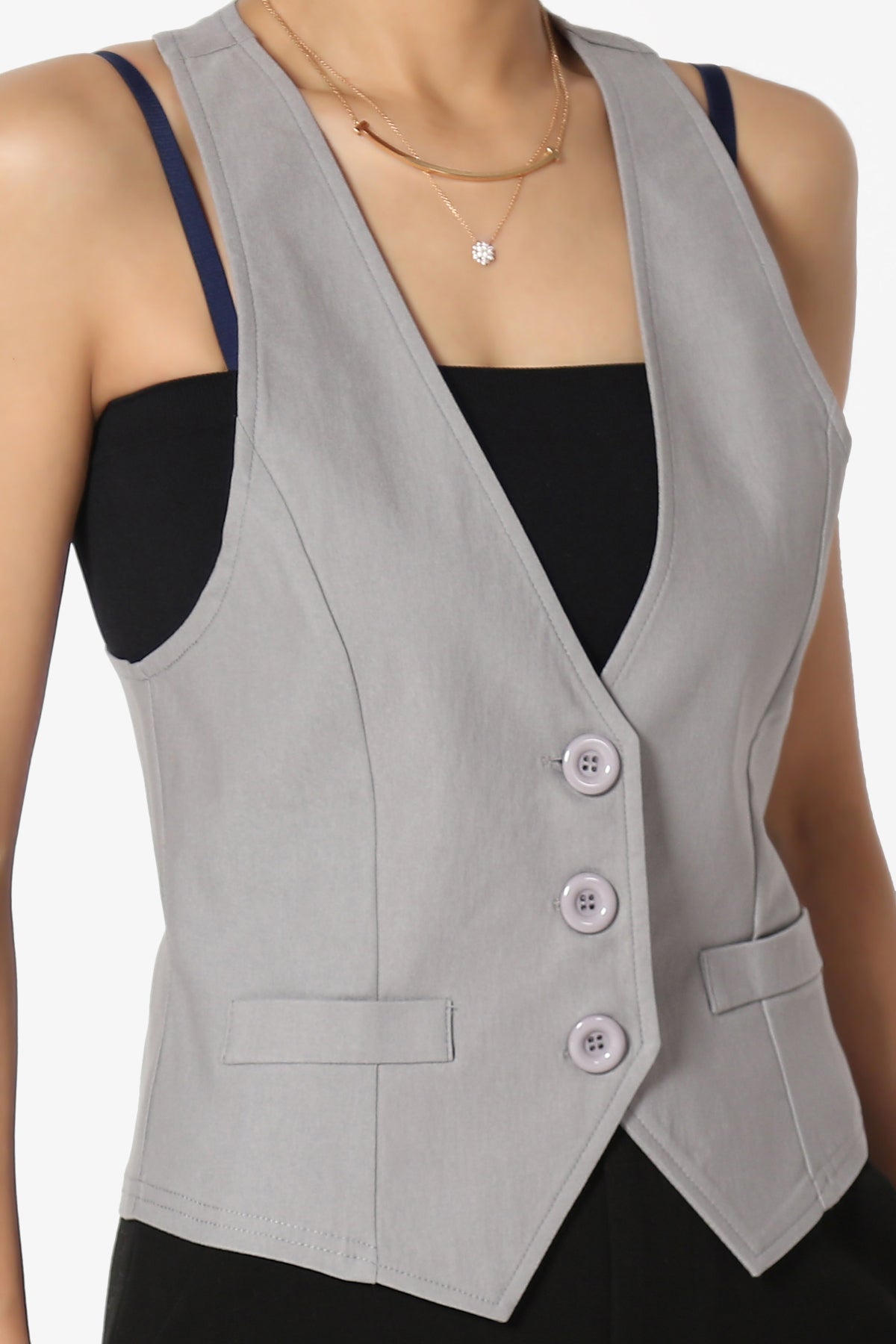 Zerega Racerback Woven Vest LIGHT GREY_5