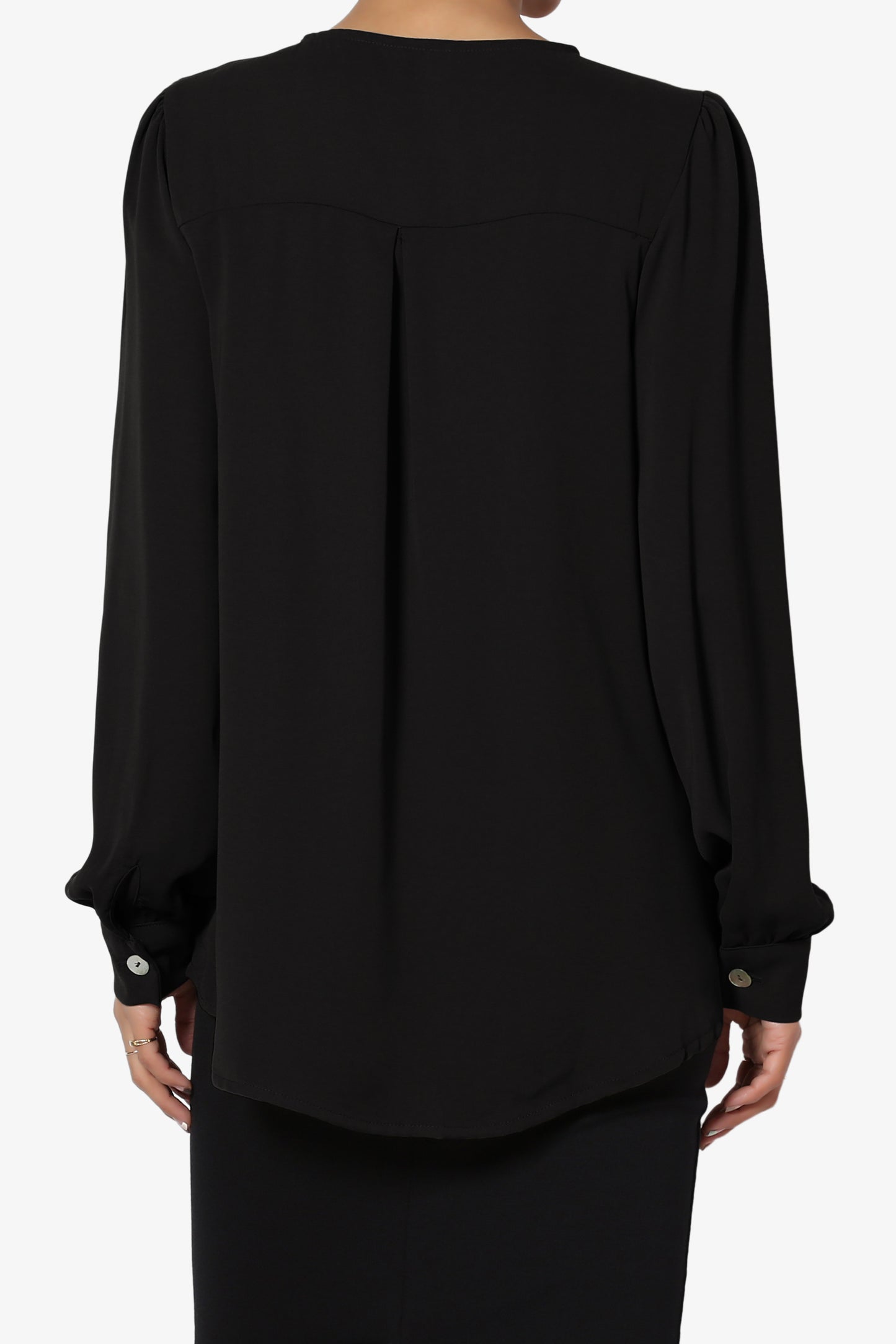 Leena V-Neck Button Front Blouse - TheMogan
