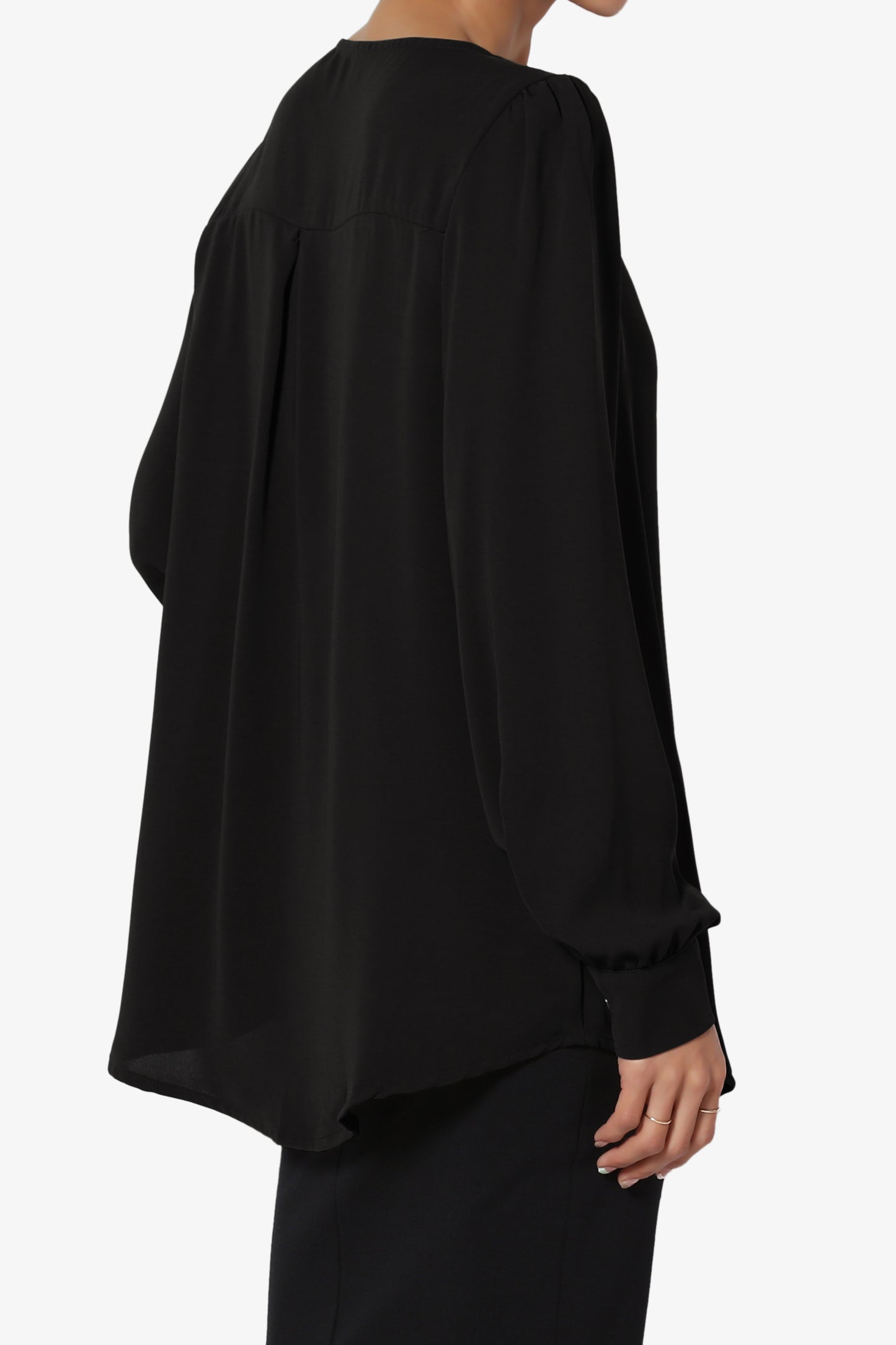 Leena V-Neck Button Front Blouse - TheMogan