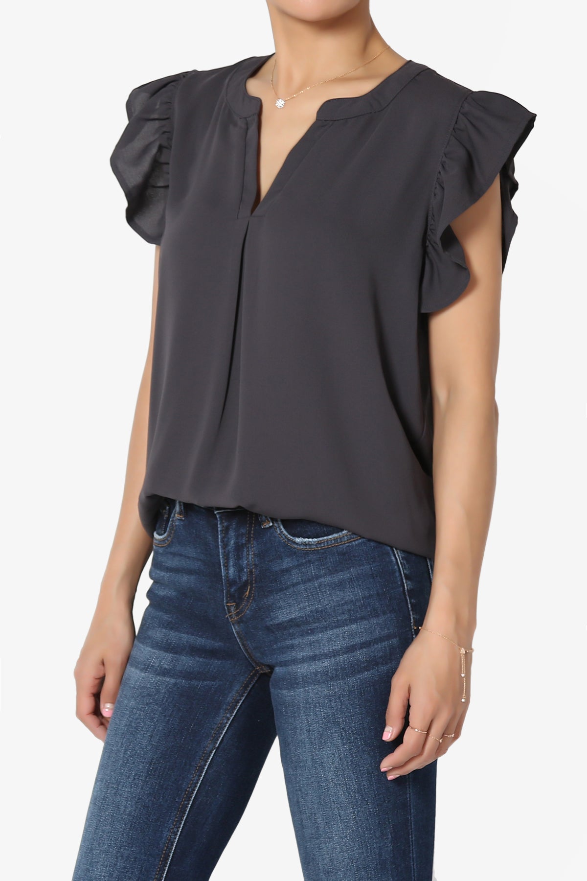 Flamin Ruffle Short Sleeve Blouse PLUS