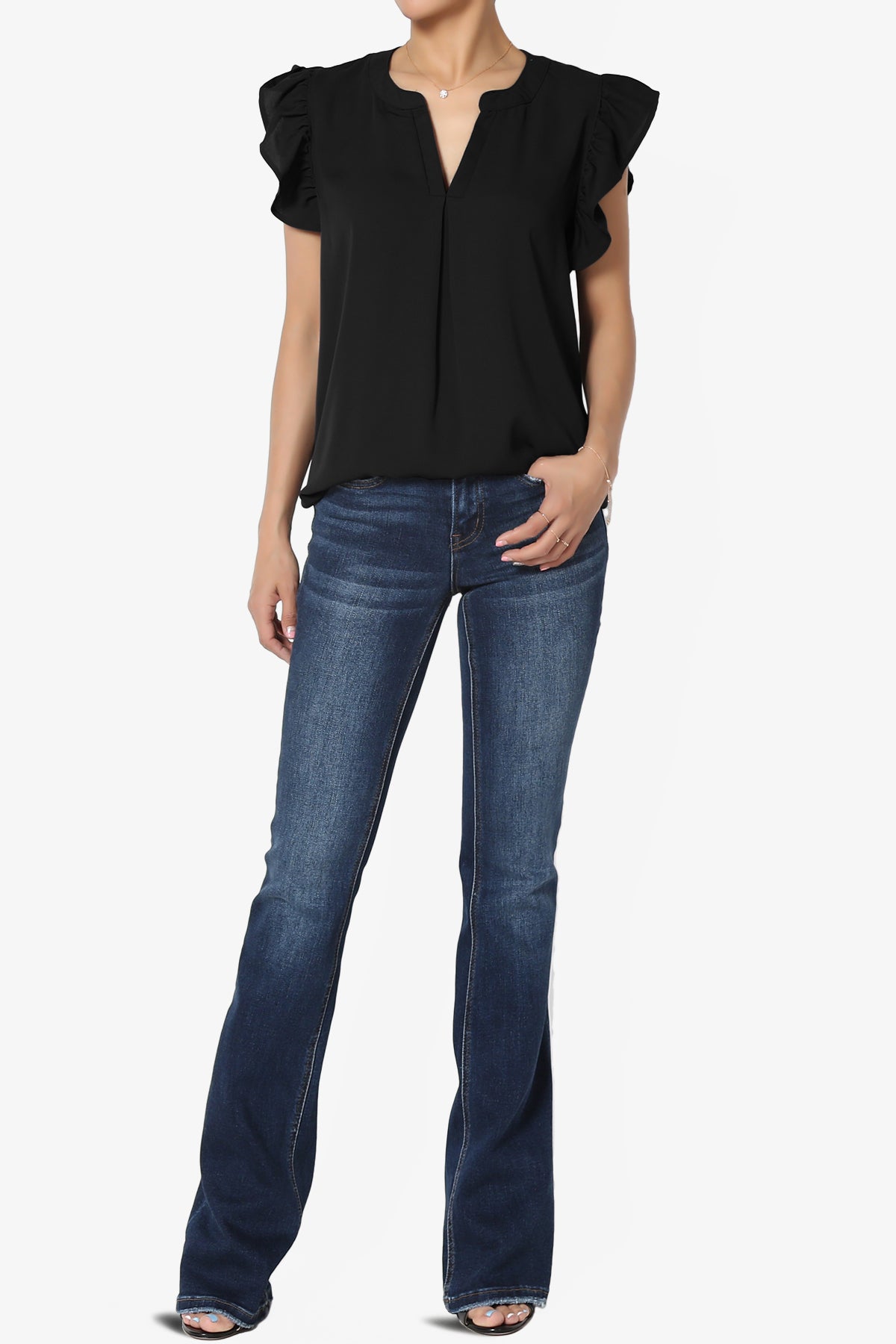 Flamin Ruffle Short Sleeve Blouse PLUS