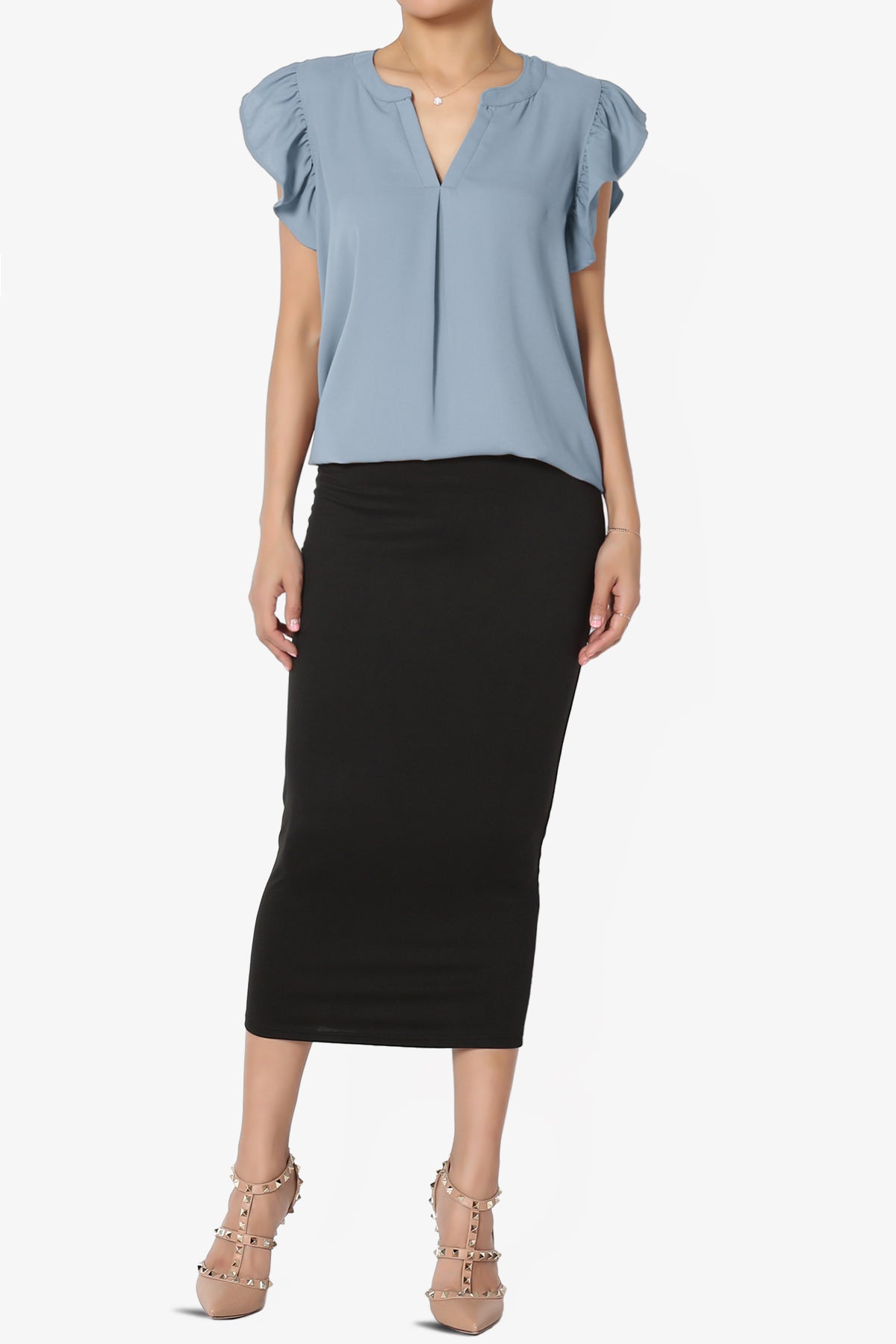 Flamin Ruffle Short Sleeve Blouse