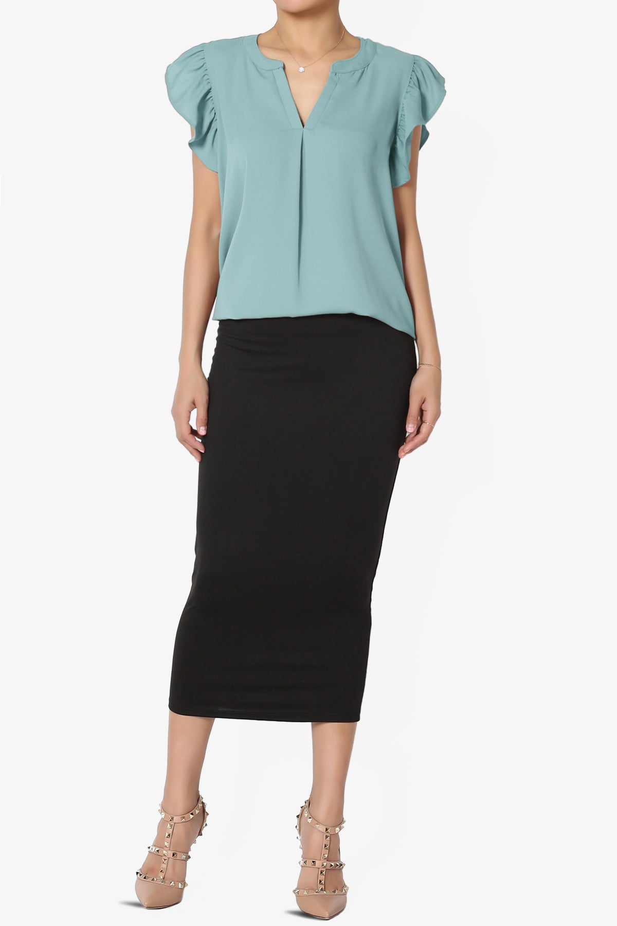 Flamin Ruffle Short Sleeve Blouse