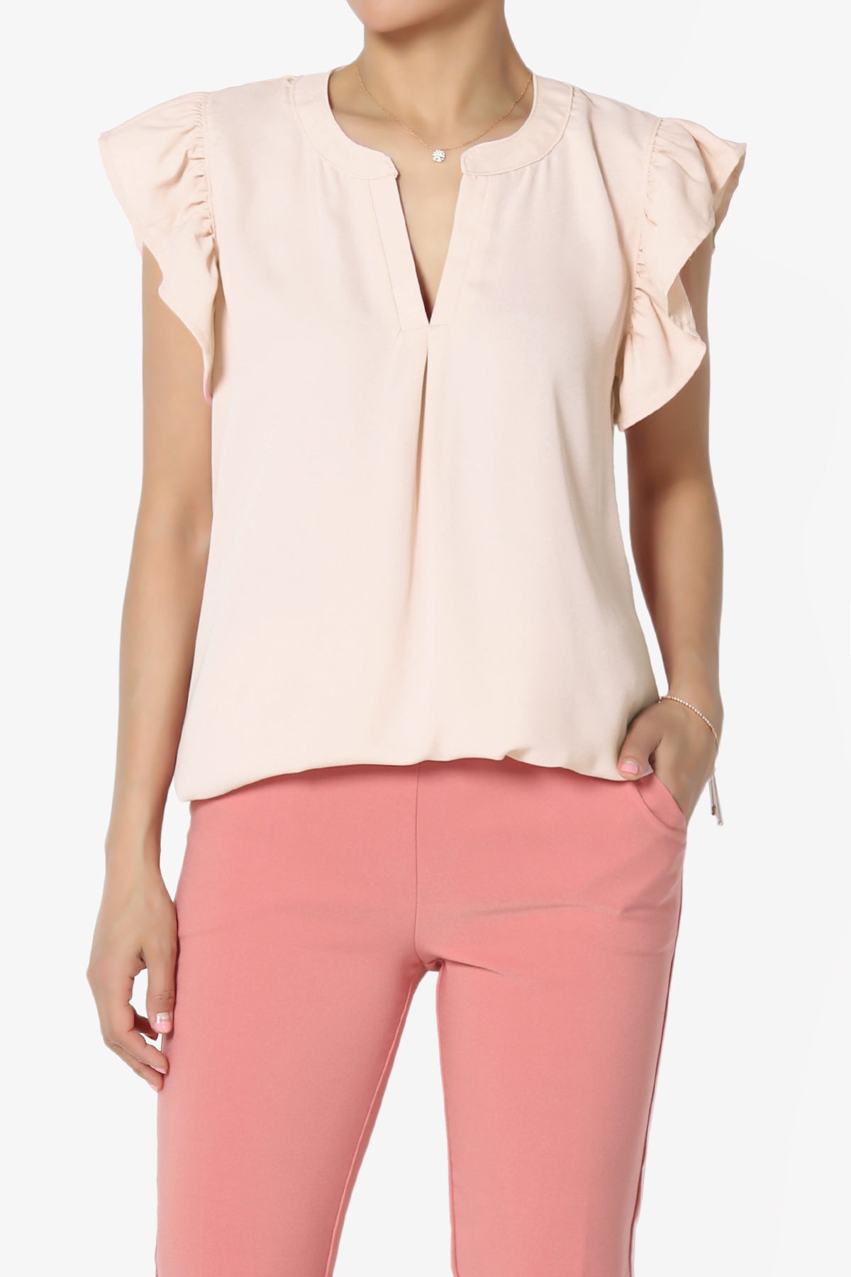 Flamin Ruffle Short Sleeve Blouse