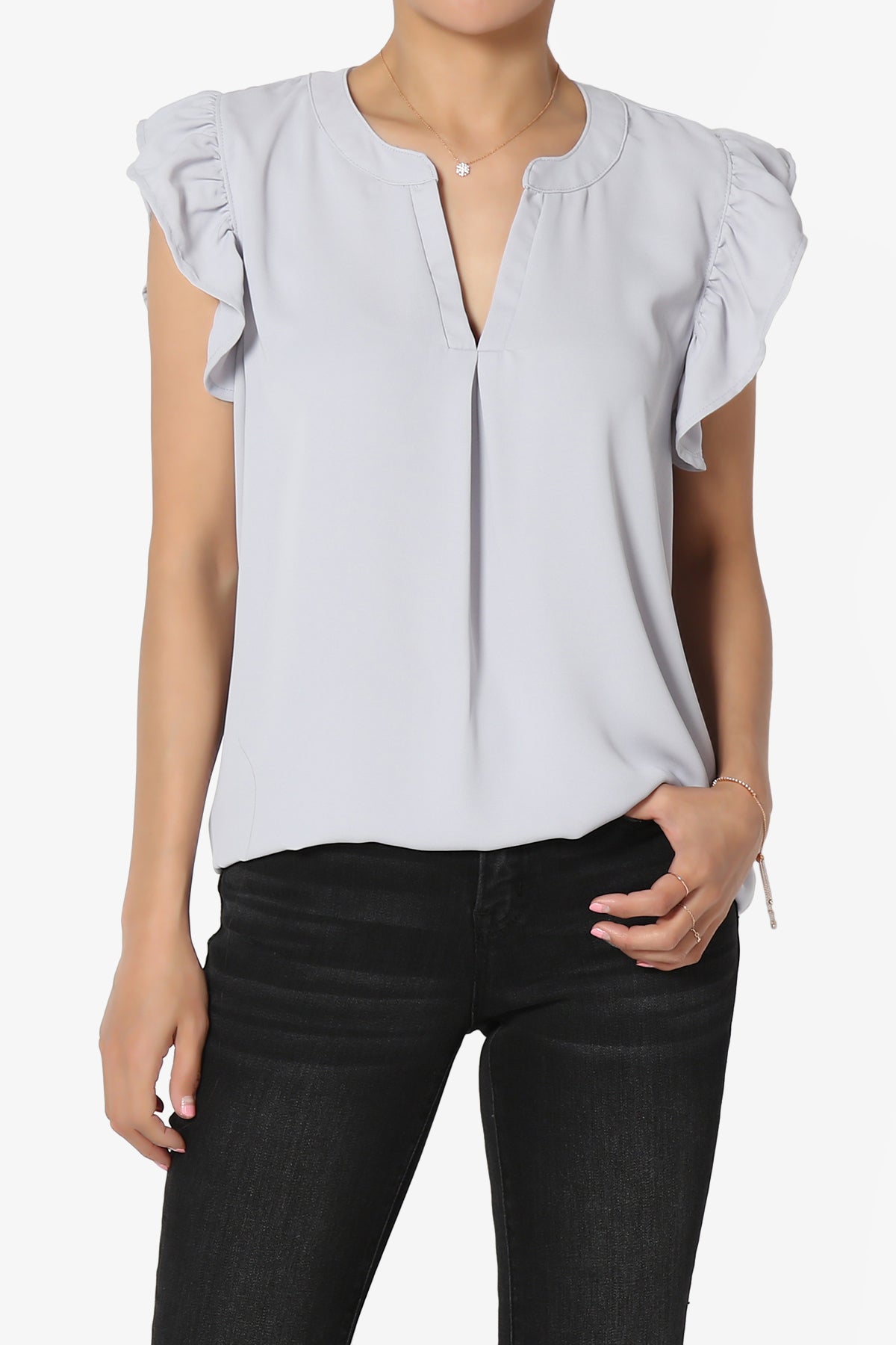 Flamin Ruffle Short Sleeve Blouse