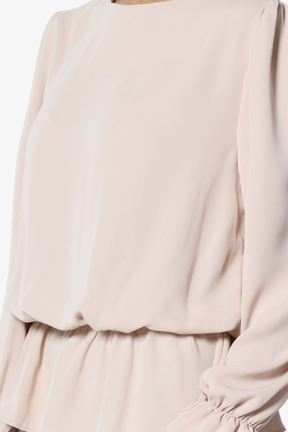 Adriel Puff Sleeve Ruffle Peplum Blouse DUSTY BLUSH_5