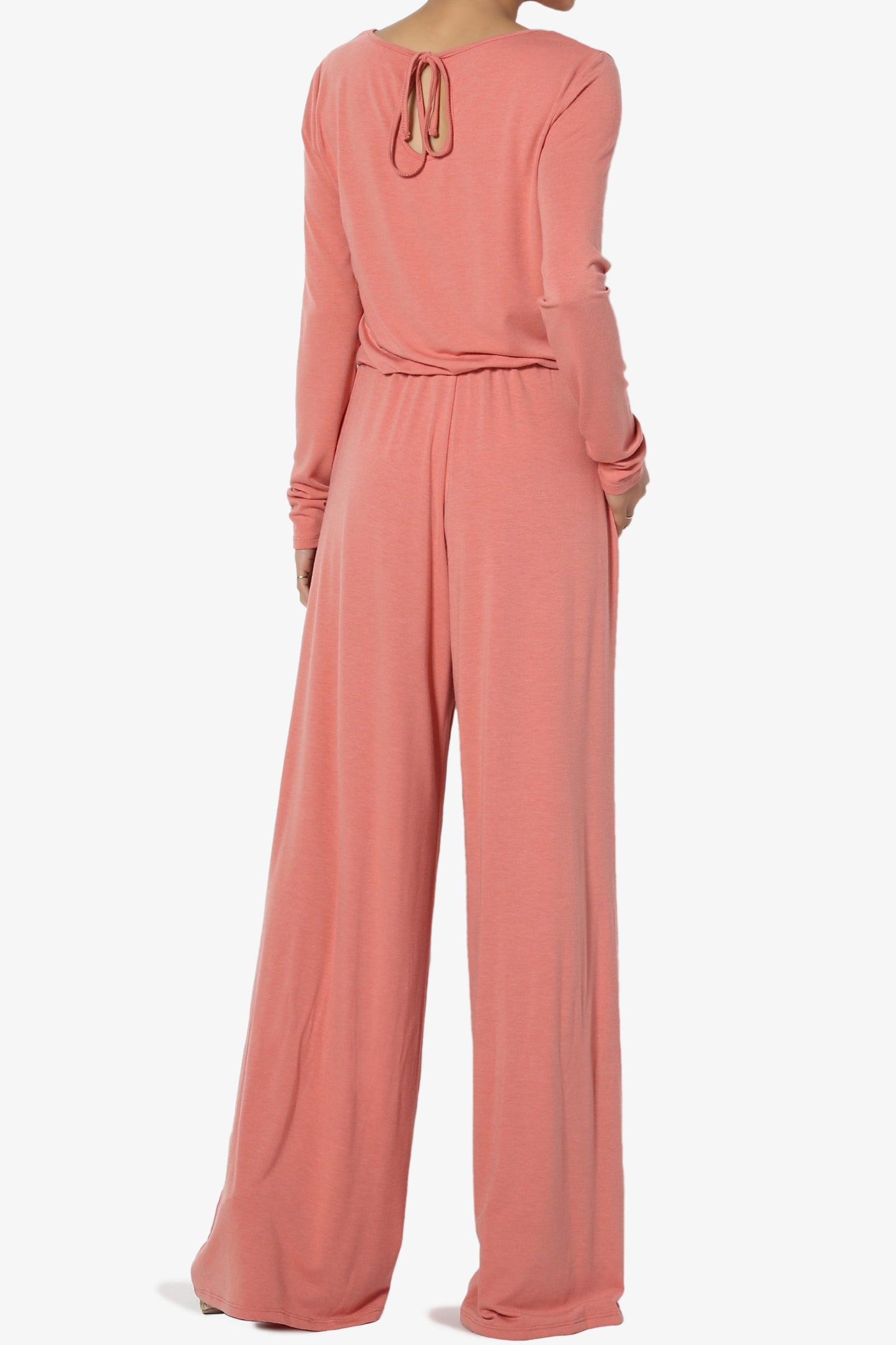 Xaren Long Sleeve Lounge Jumpsuit TALL ASH ROSE_2
