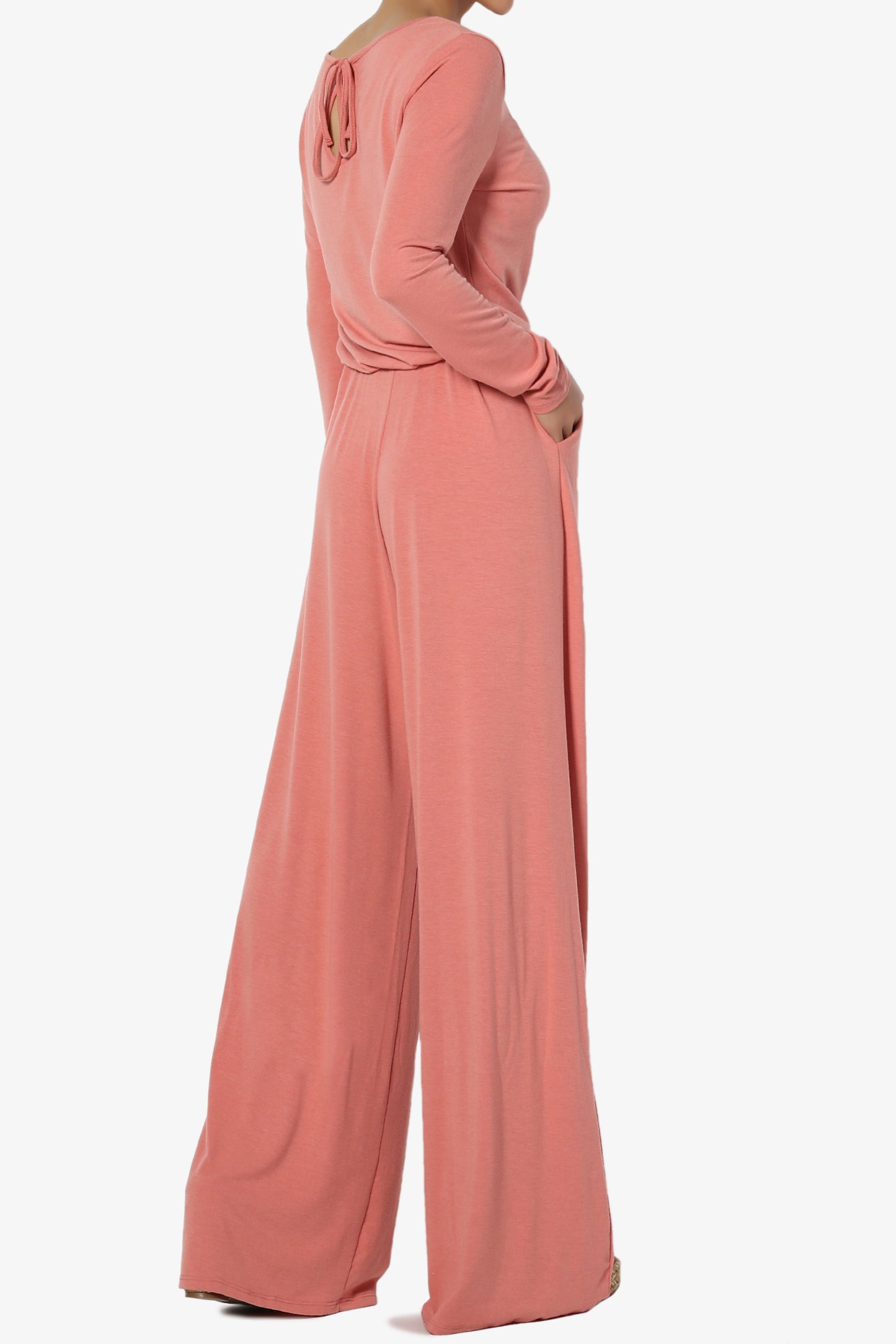 Xaren Long Sleeve Lounge Jumpsuit TALL ASH ROSE_4