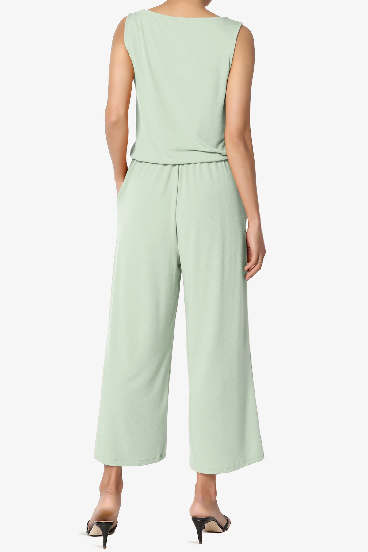 Xaren Sleeveless Blouson Culotte  Jumpsuit LIGHT SAGE_2