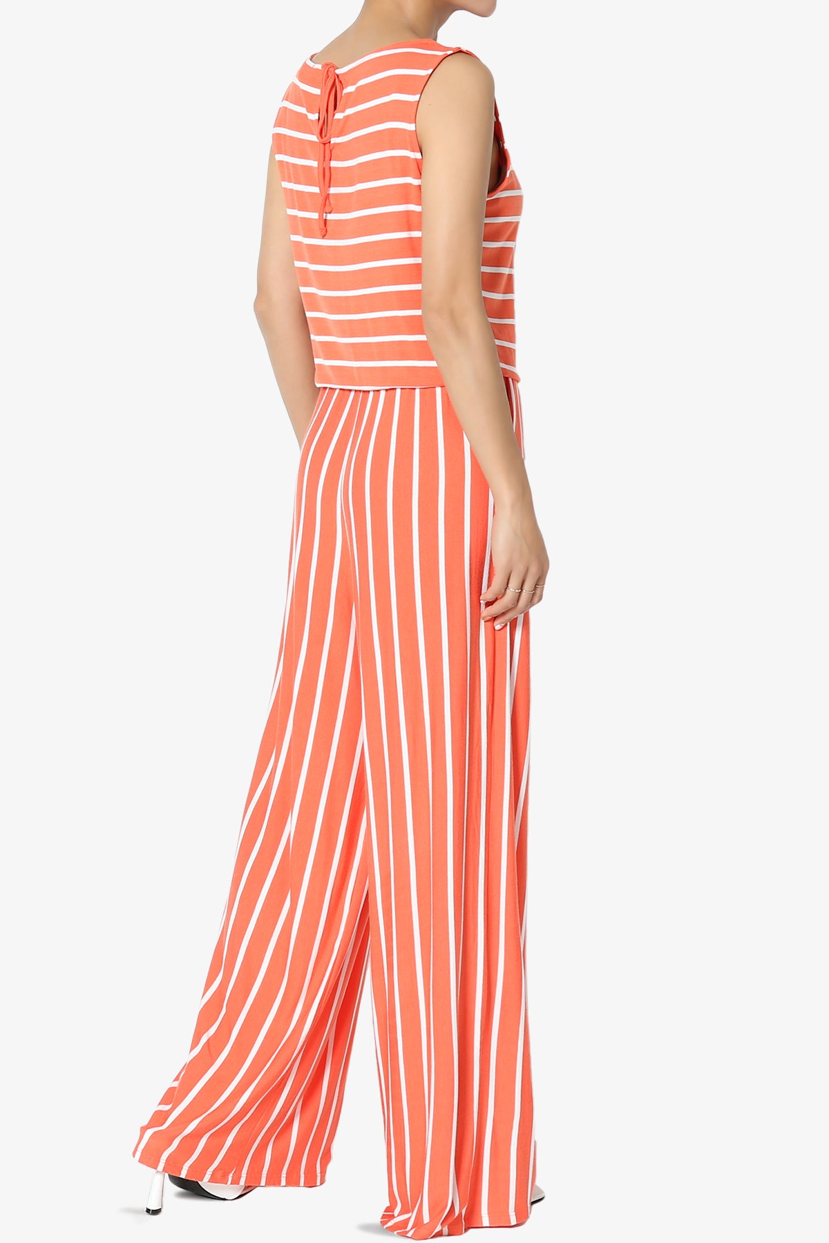 Petra Stripe Sleeveless Wide Leg Jumpsuit