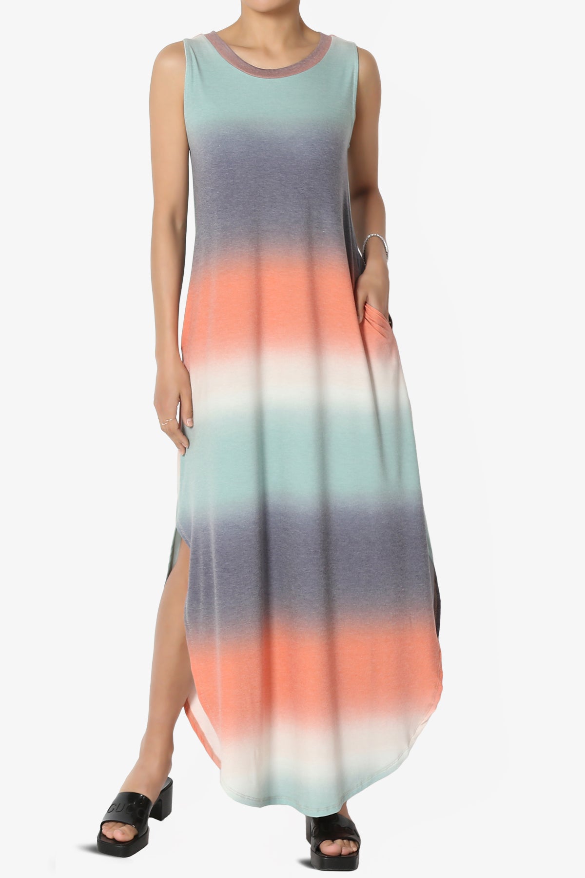 Rowan Tie Dye Side Slit Tank Maxi Dress