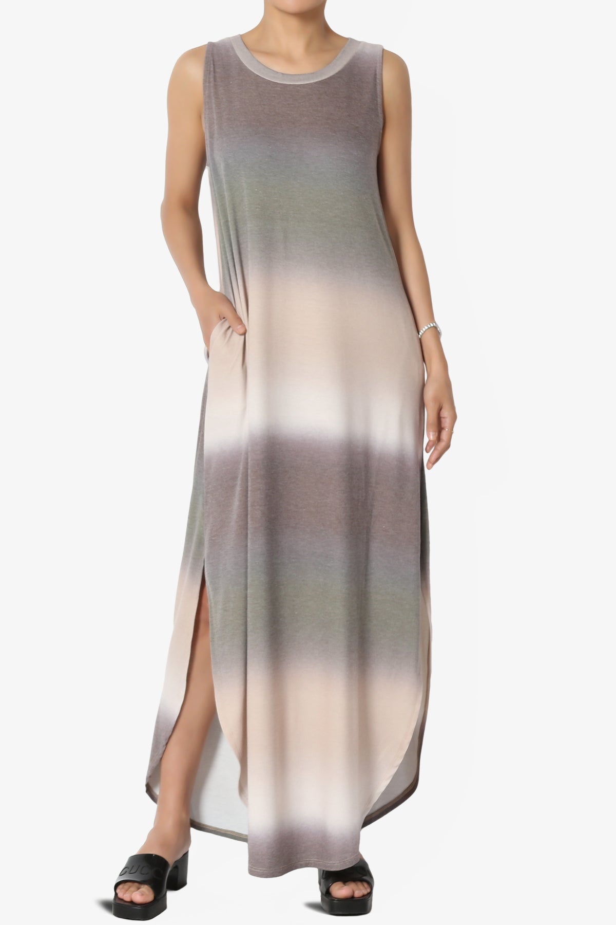 Rowan Tie Dye Side Slit Tank Maxi Dress