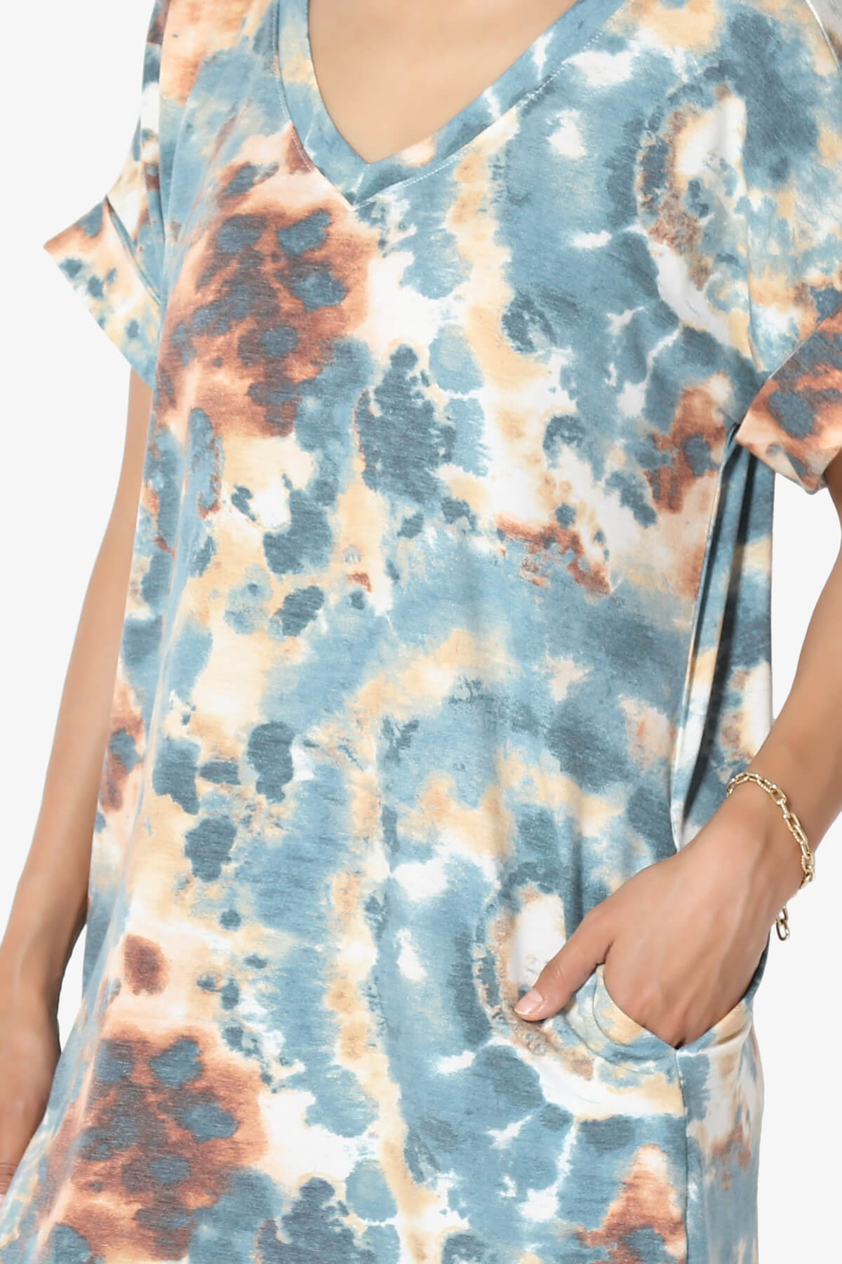 Lipa Tie Dye Jersey Pocket Tunic BLUE_5