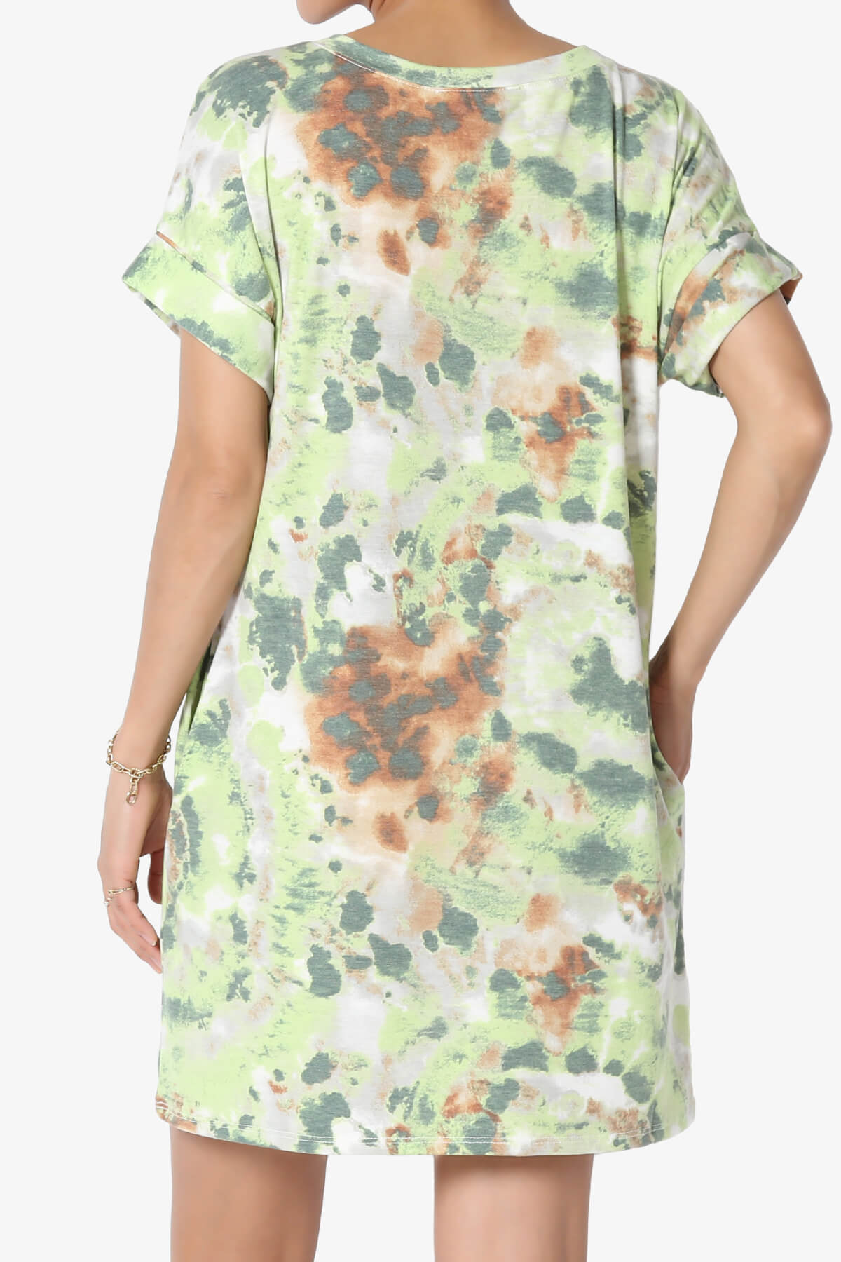 Lipa Tie Dye Jersey Pocket Tunic GREEN_2