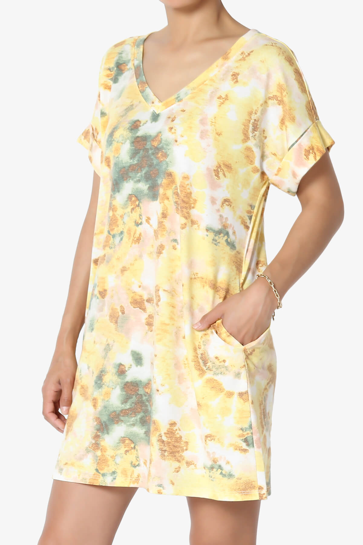 Lipa Tie Dye Jersey Pocket Tunic YELLOW_3