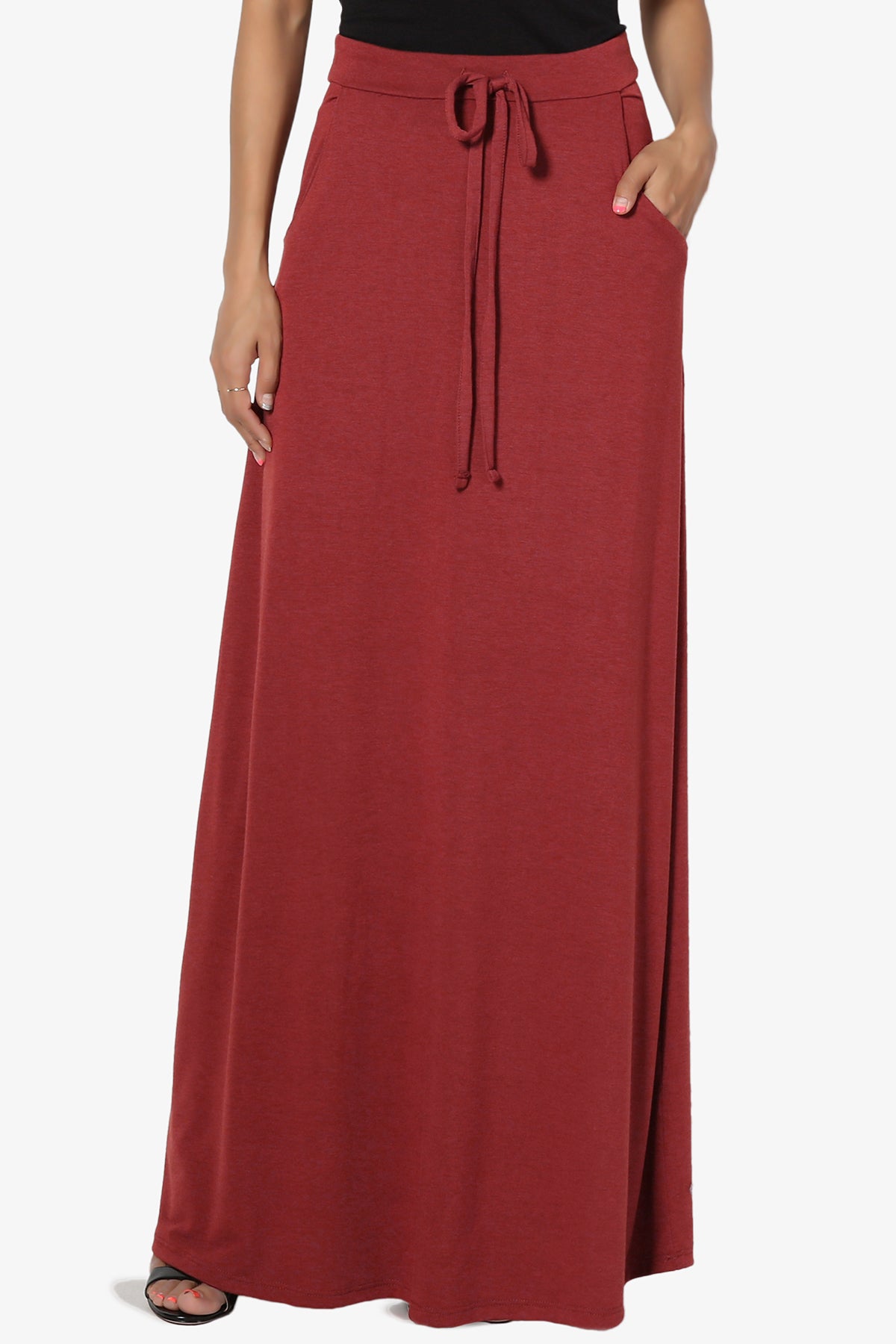 Izzie Drawstring Pocket Jersey Maxi Skirt