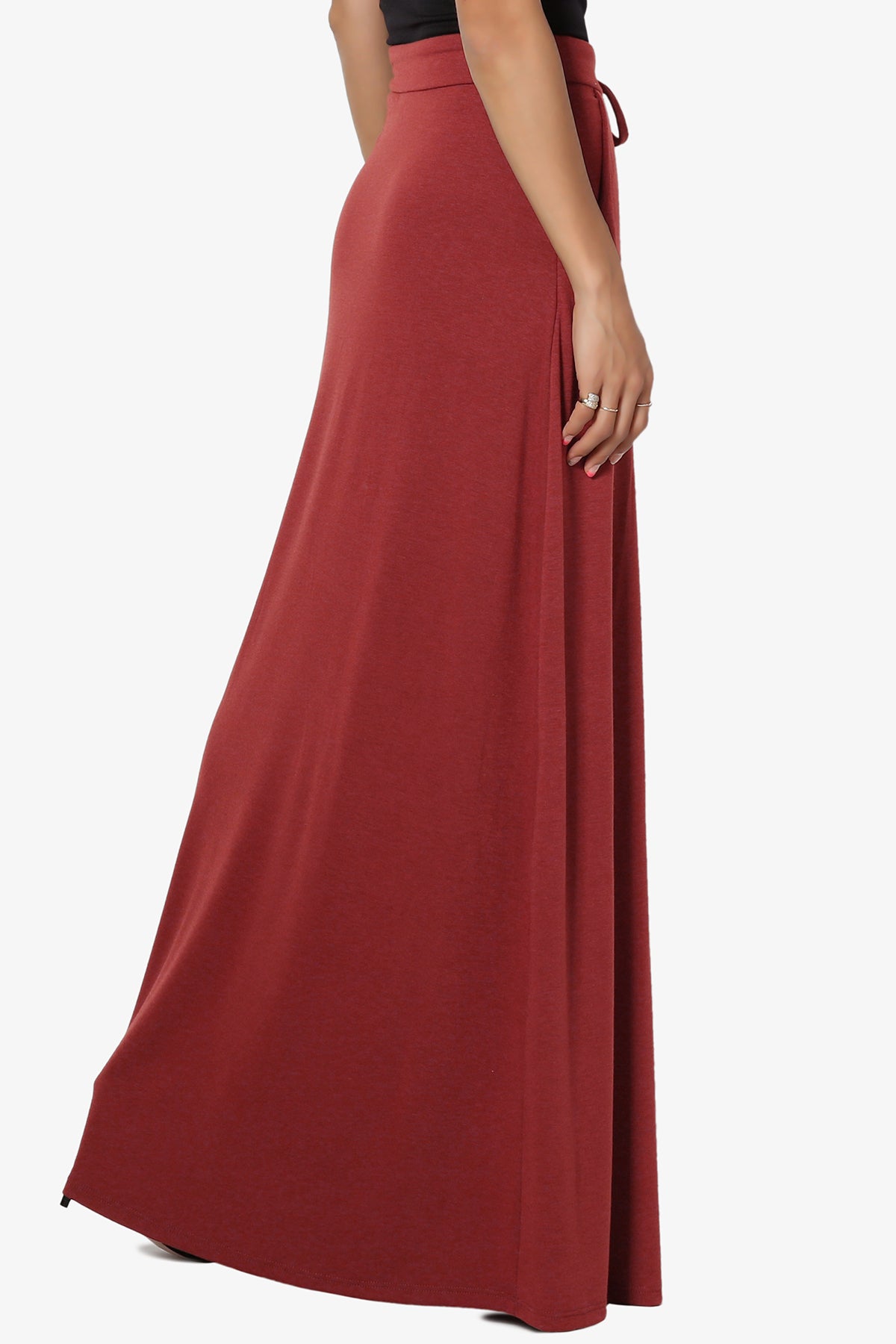 Izzie Drawstring Pocket Jersey Maxi Skirt PLUS