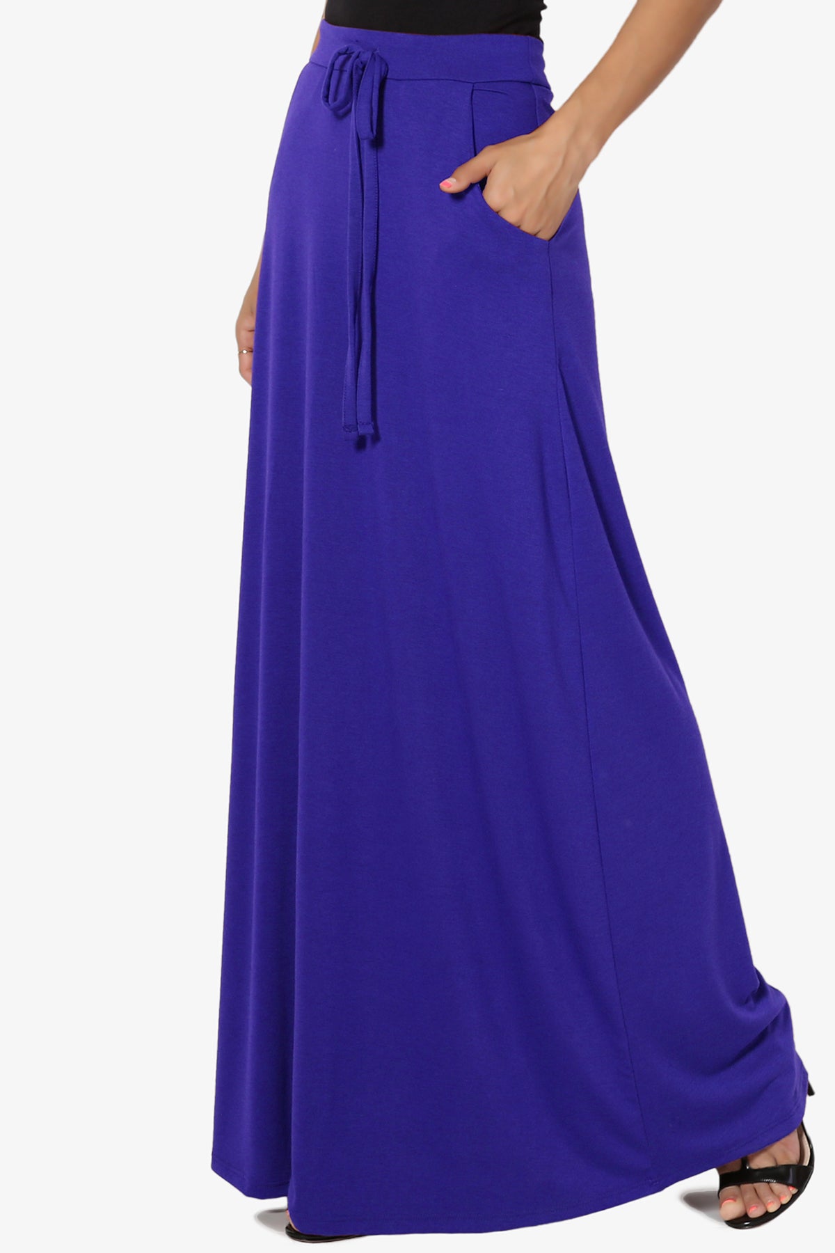 Izzie Drawstring Pocket Jersey Maxi Skirt