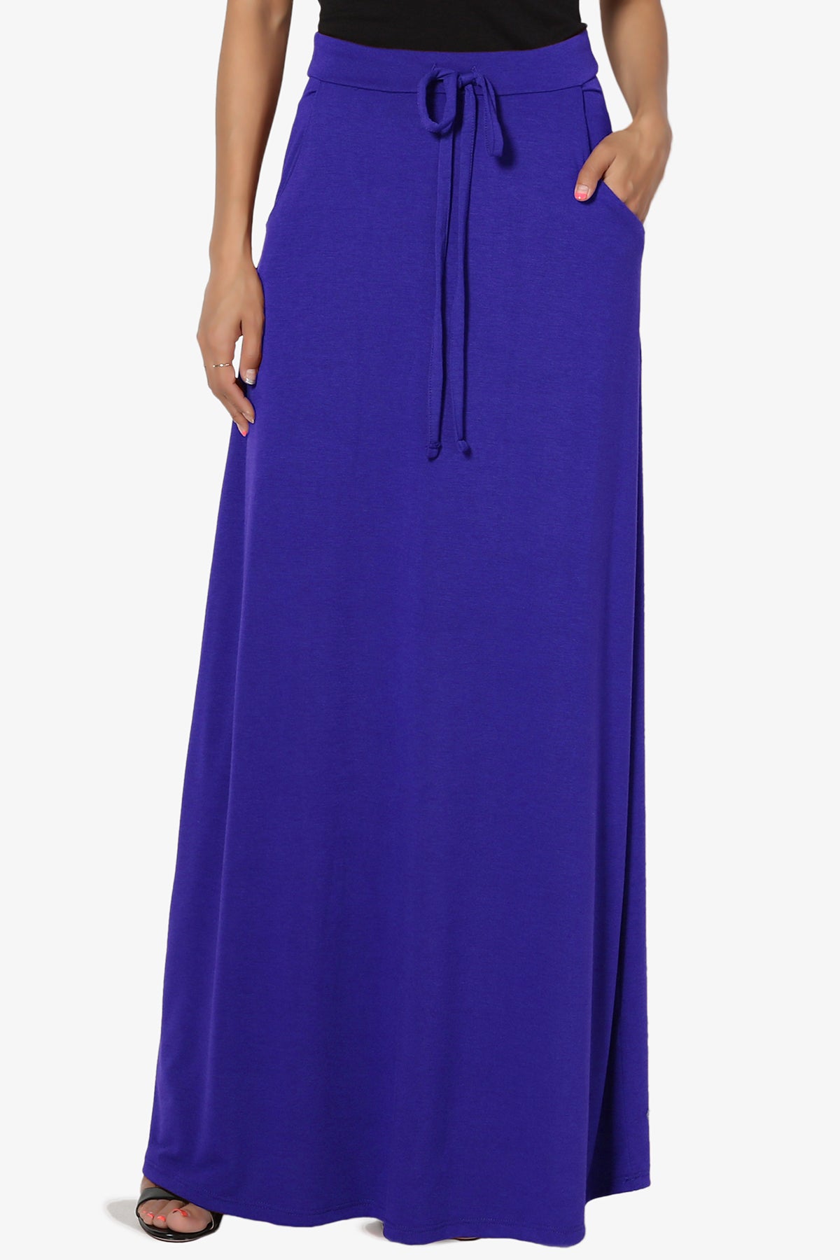 Izzie Drawstring Pocket Jersey Maxi Skirt