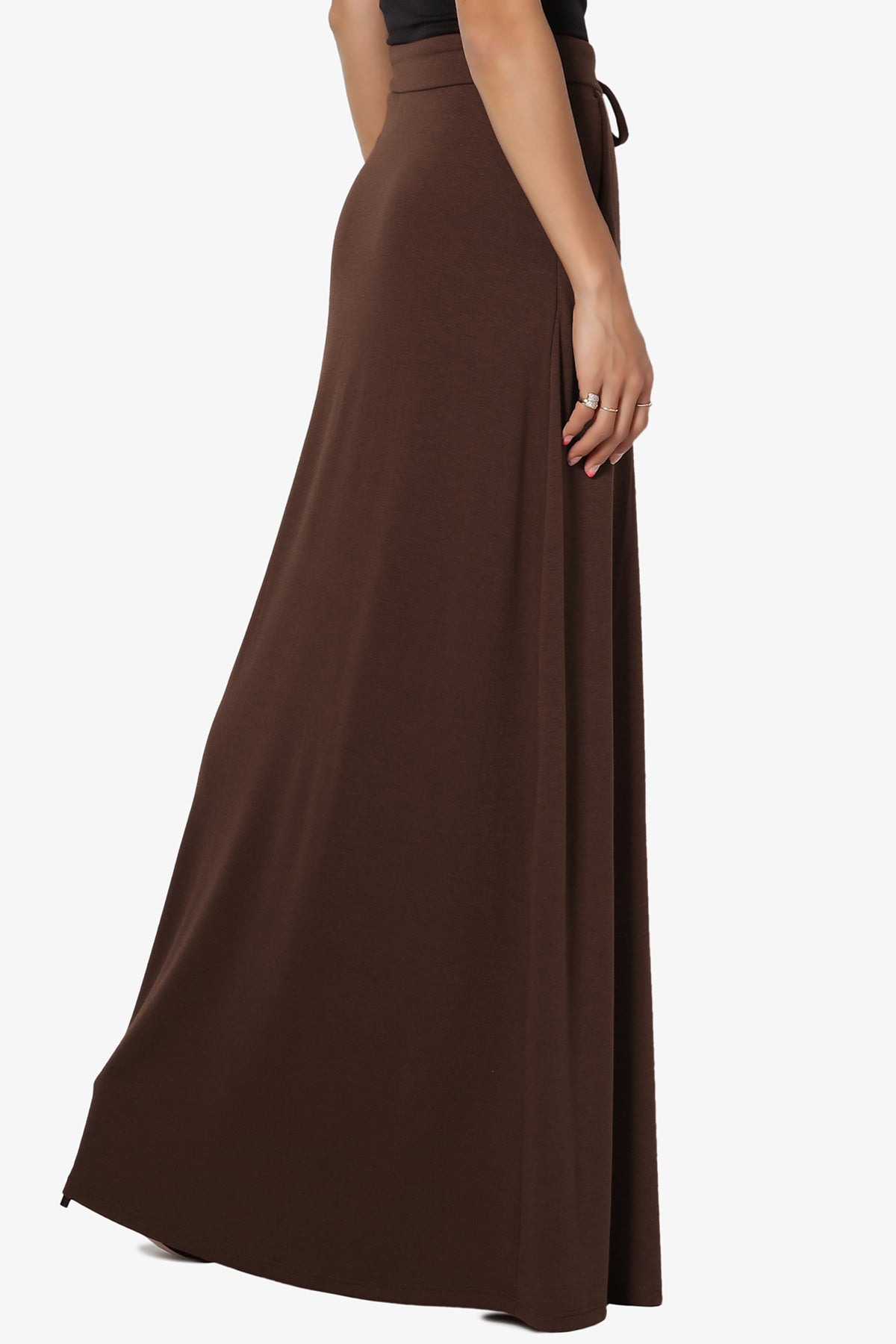 Izzie Drawstring Pocket Jersey Maxi Skirt PLUS