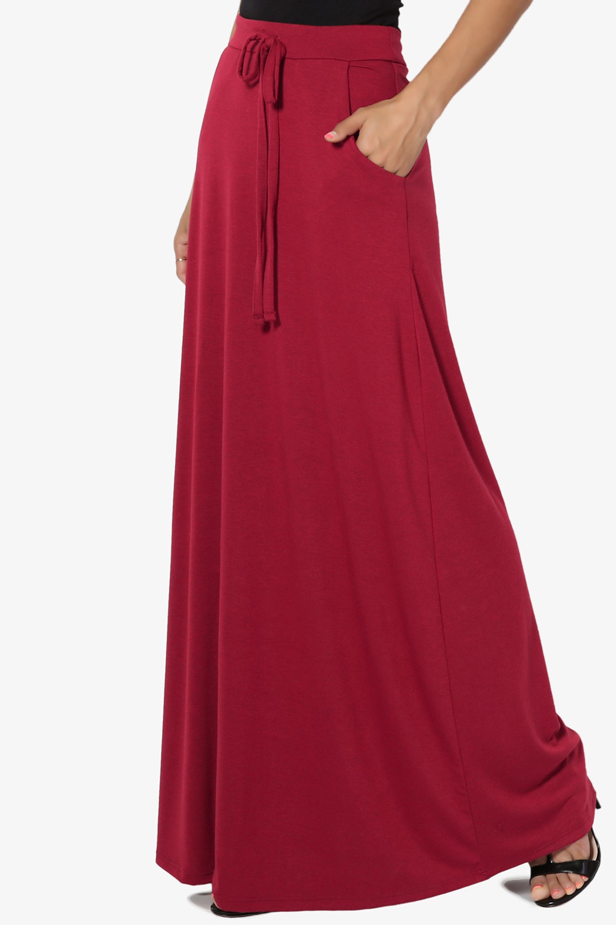 Izzie Drawstring Pocket Jersey Maxi Skirt