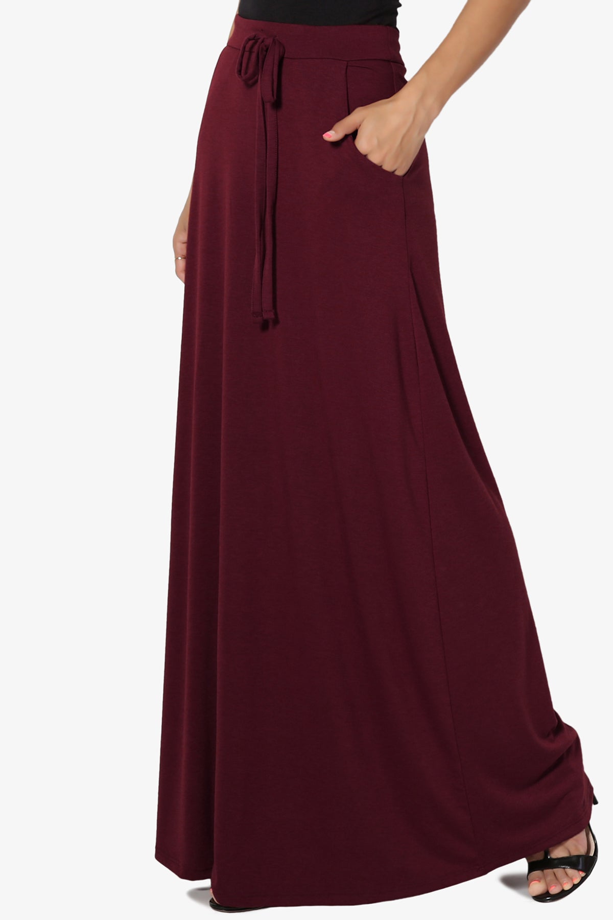 Izzie Drawstring Pocket Jersey Maxi Skirt