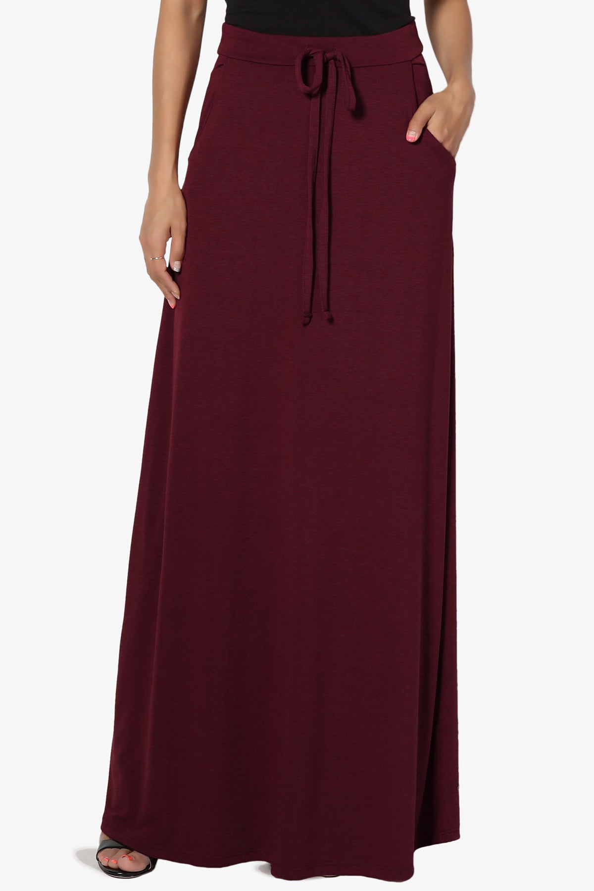 Izzie Drawstring Pocket Jersey Maxi Skirt