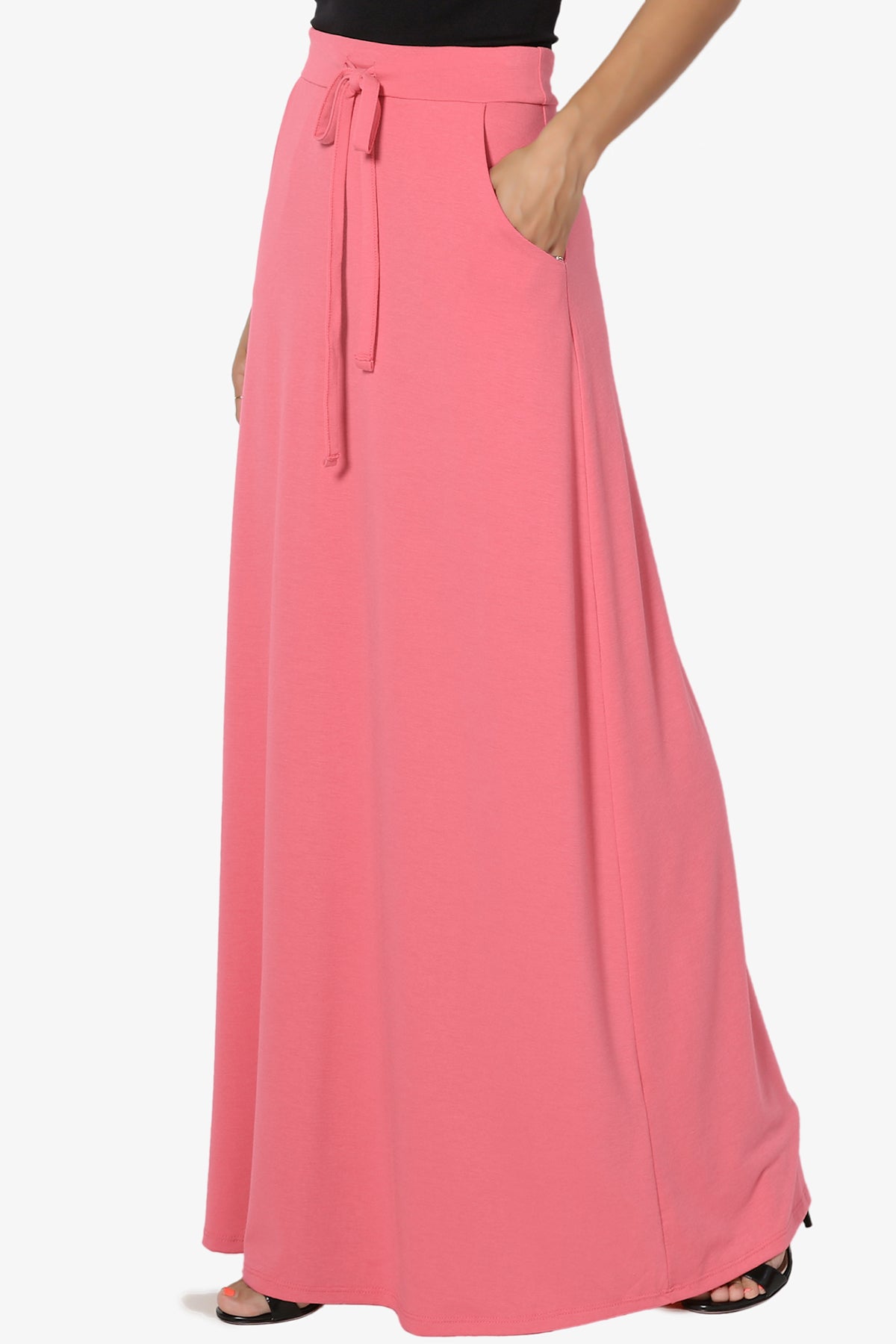 Izzie Drawstring Pocket Jersey Maxi Skirt