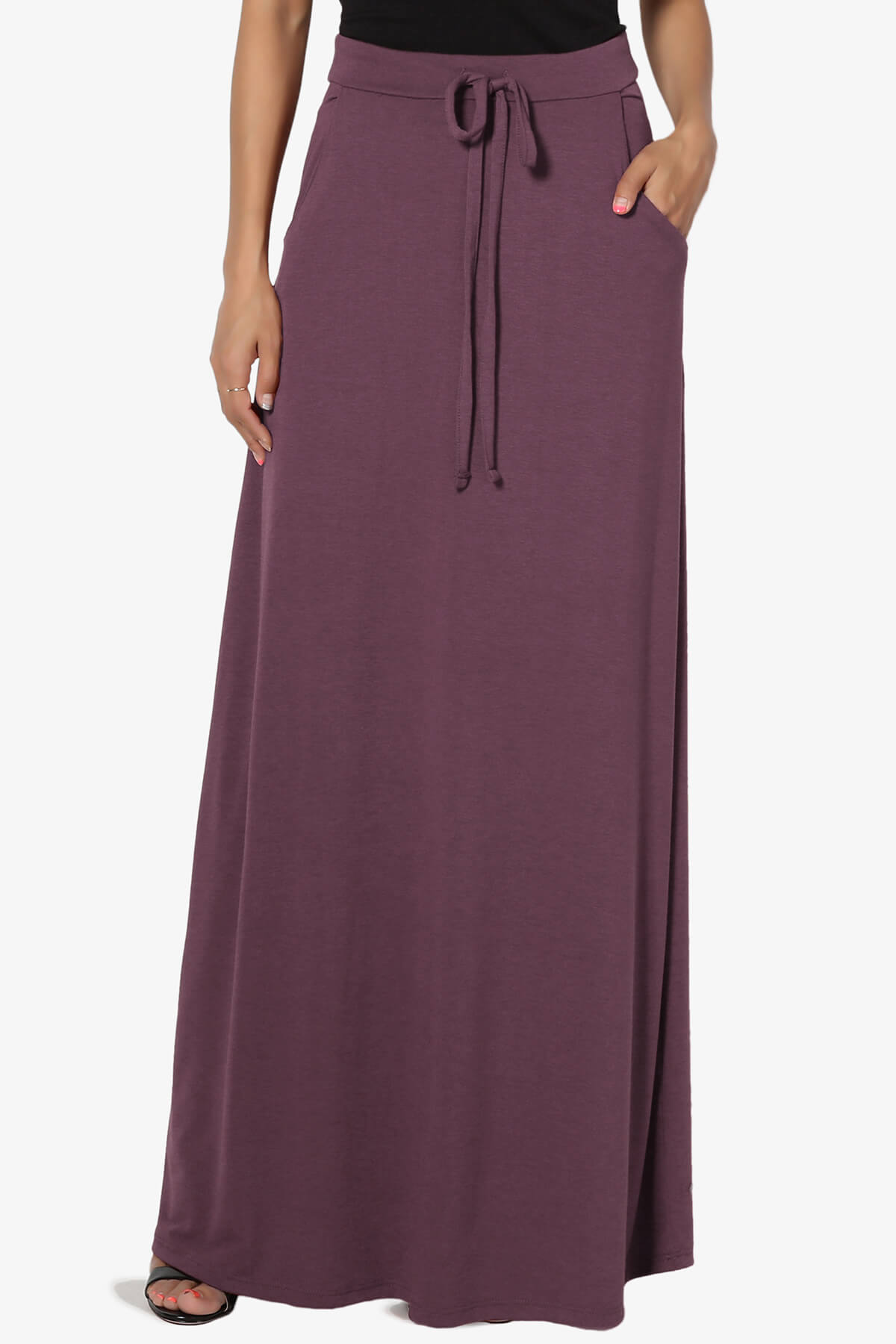 Izzie Drawstring Pocket Jersey Maxi Skirt