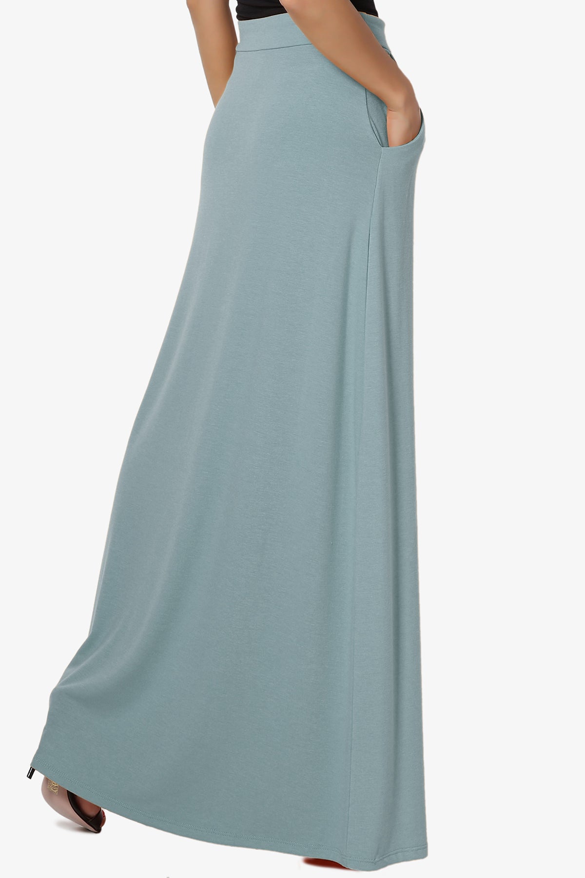 Izzie Drawstring Pocket Jersey Maxi Skirt